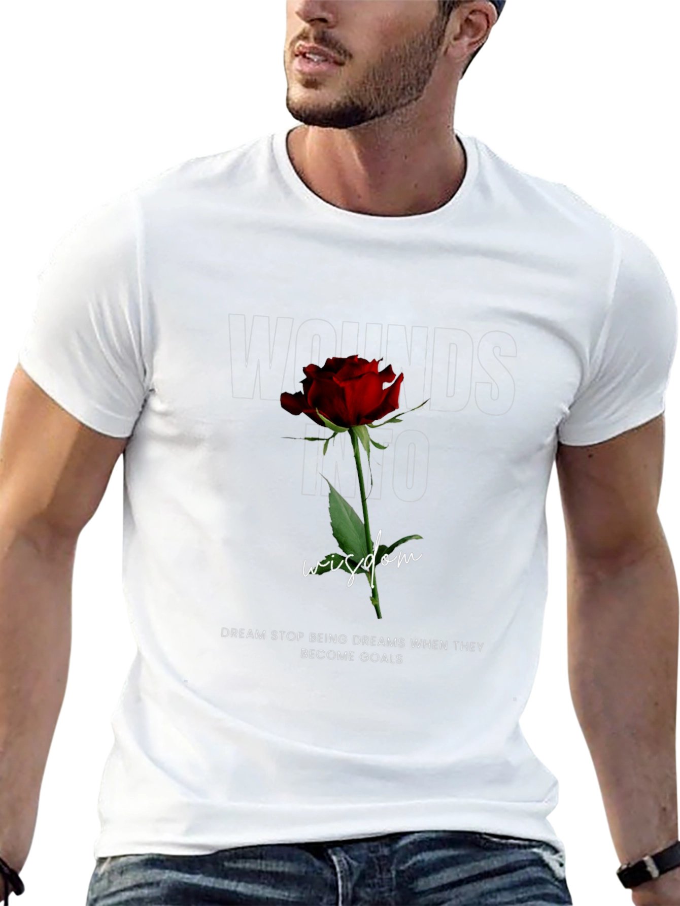 Wounds Into Wisdom Rose Graphic Tee