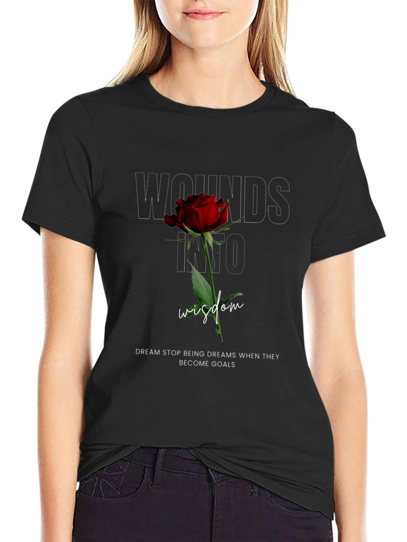Wounds Into Wisdom Rose Graphic Tee