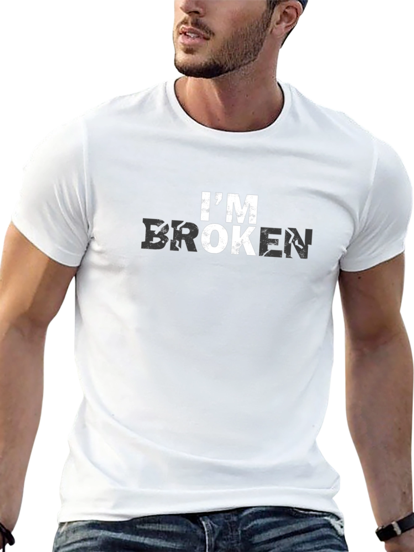 Im Broken Graphic Print Black T-Shirt