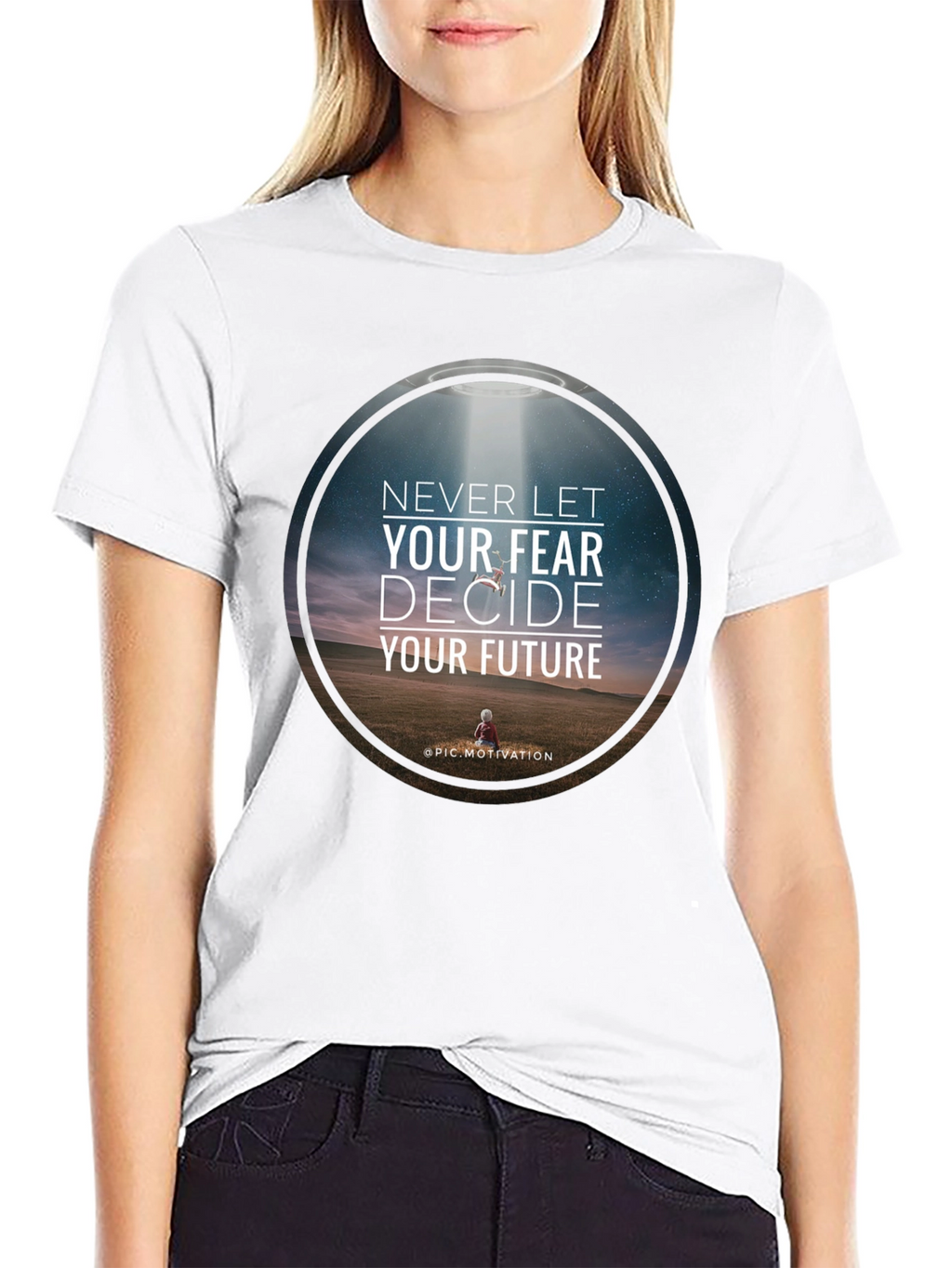 Motivational Graphic T-Shirt: Never Let Fear Decide