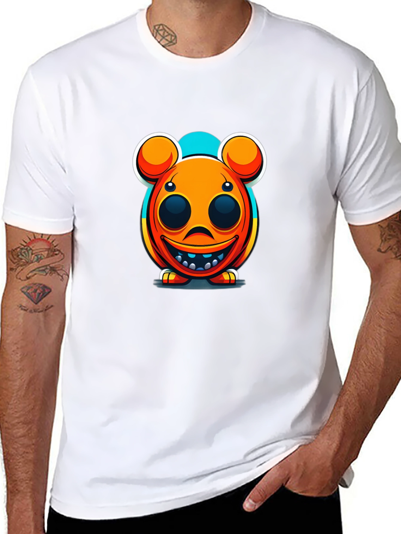Cartoon Character Graphic Black T-Shirt