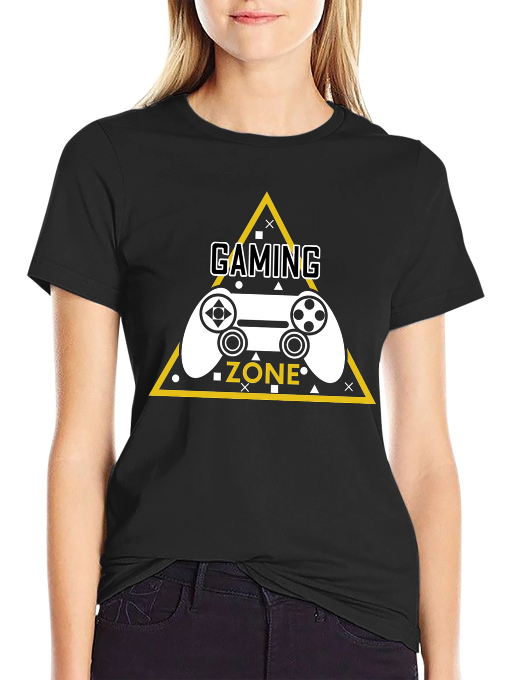 Gaming Zone Graphic Tee - Black Cotton T-Shirt