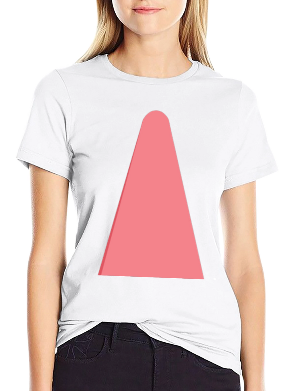 Mens Black T-Shirt with Pink Cone Design
