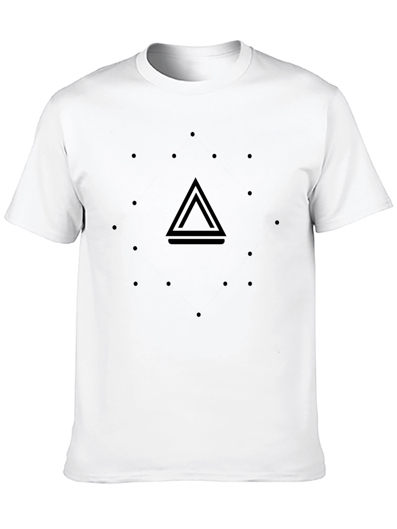 Minimalist Black T-Shirt with Geometric Design
