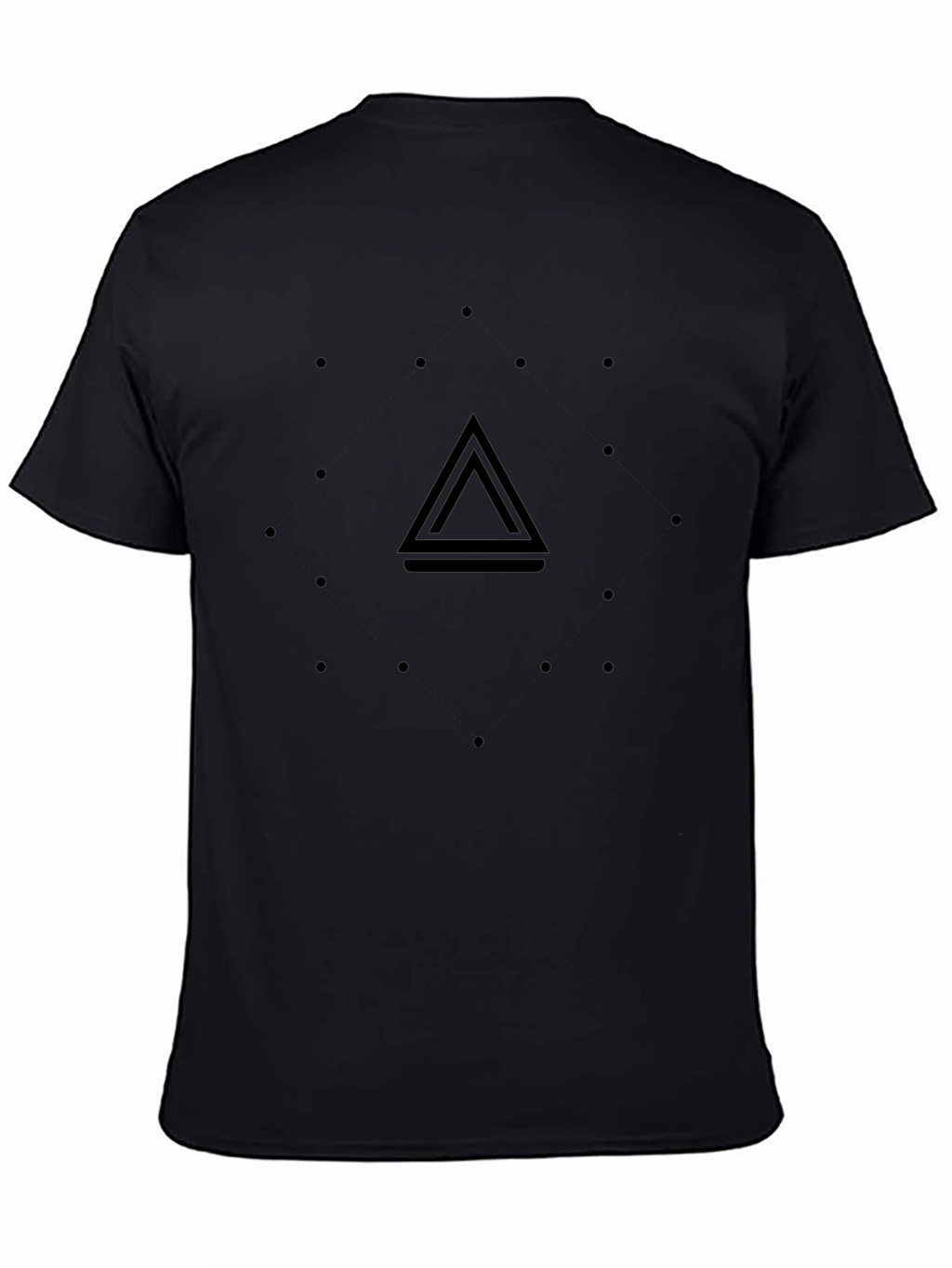 Minimalist Black T-Shirt with Geometric Design