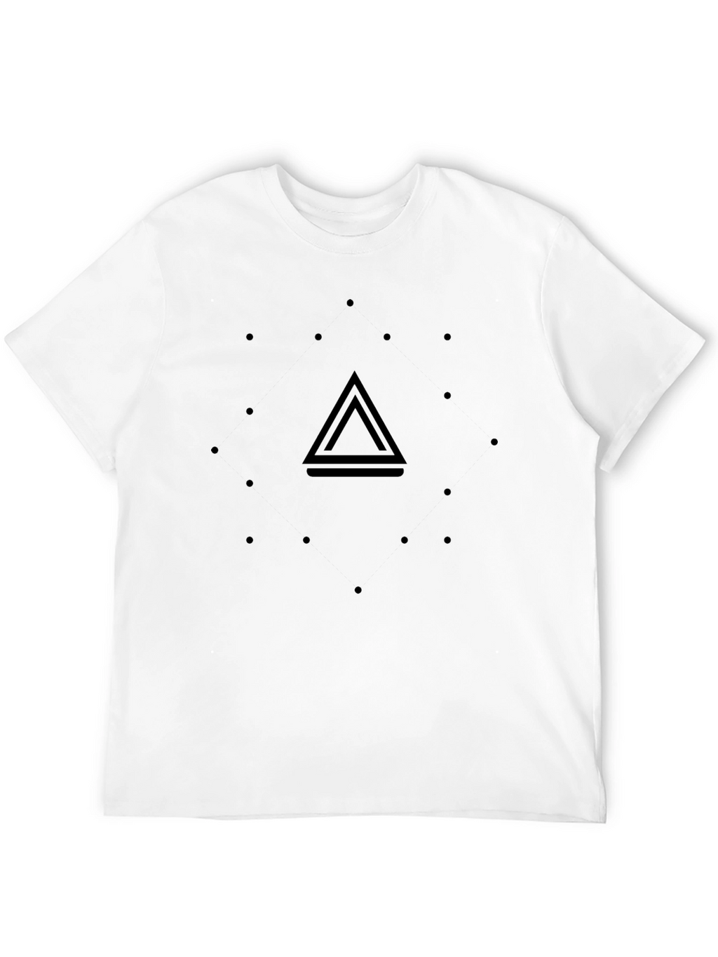Minimalist Black T-Shirt with Geometric Design
