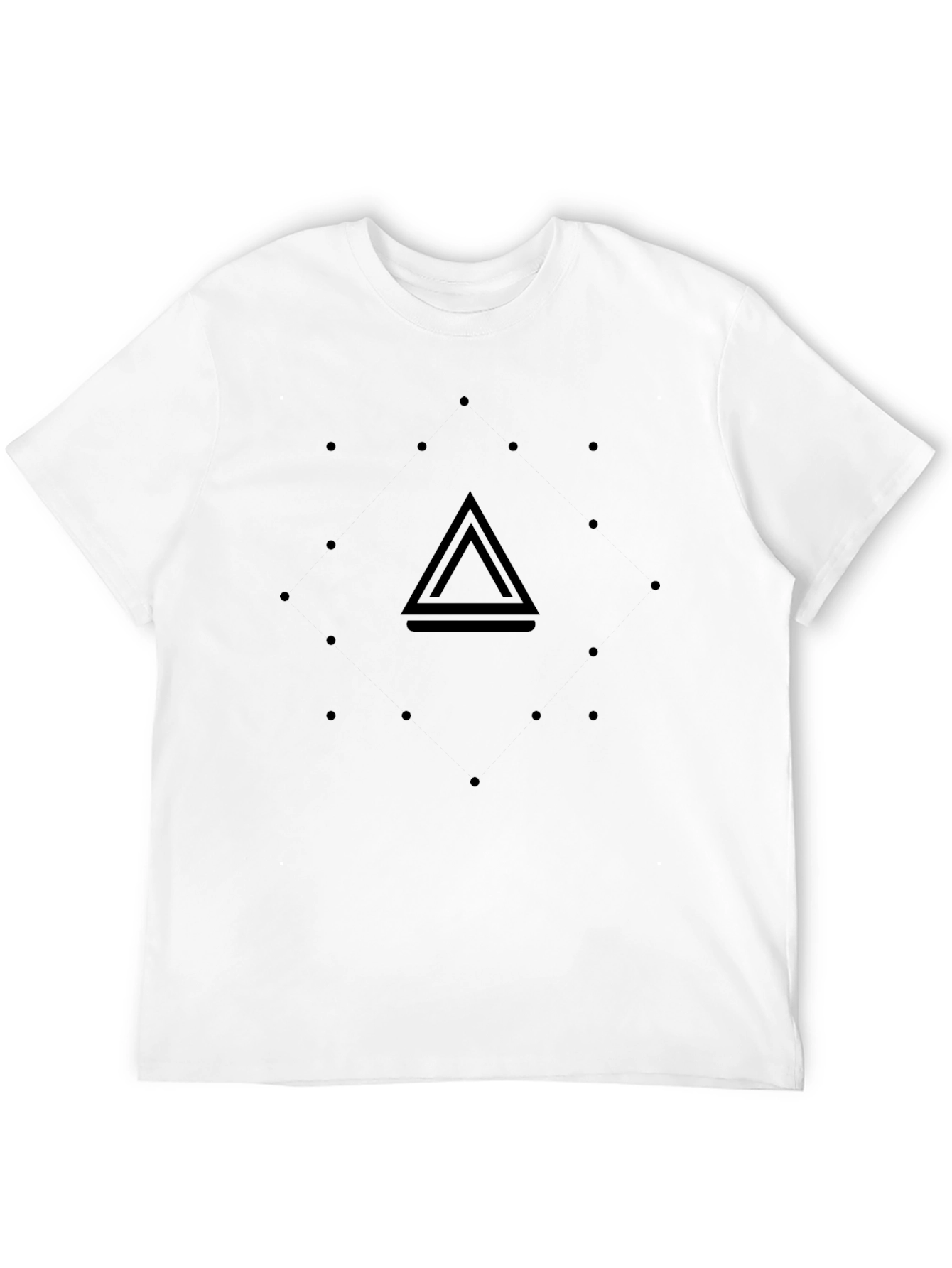 Minimalist Black T-Shirt with Geometric Design