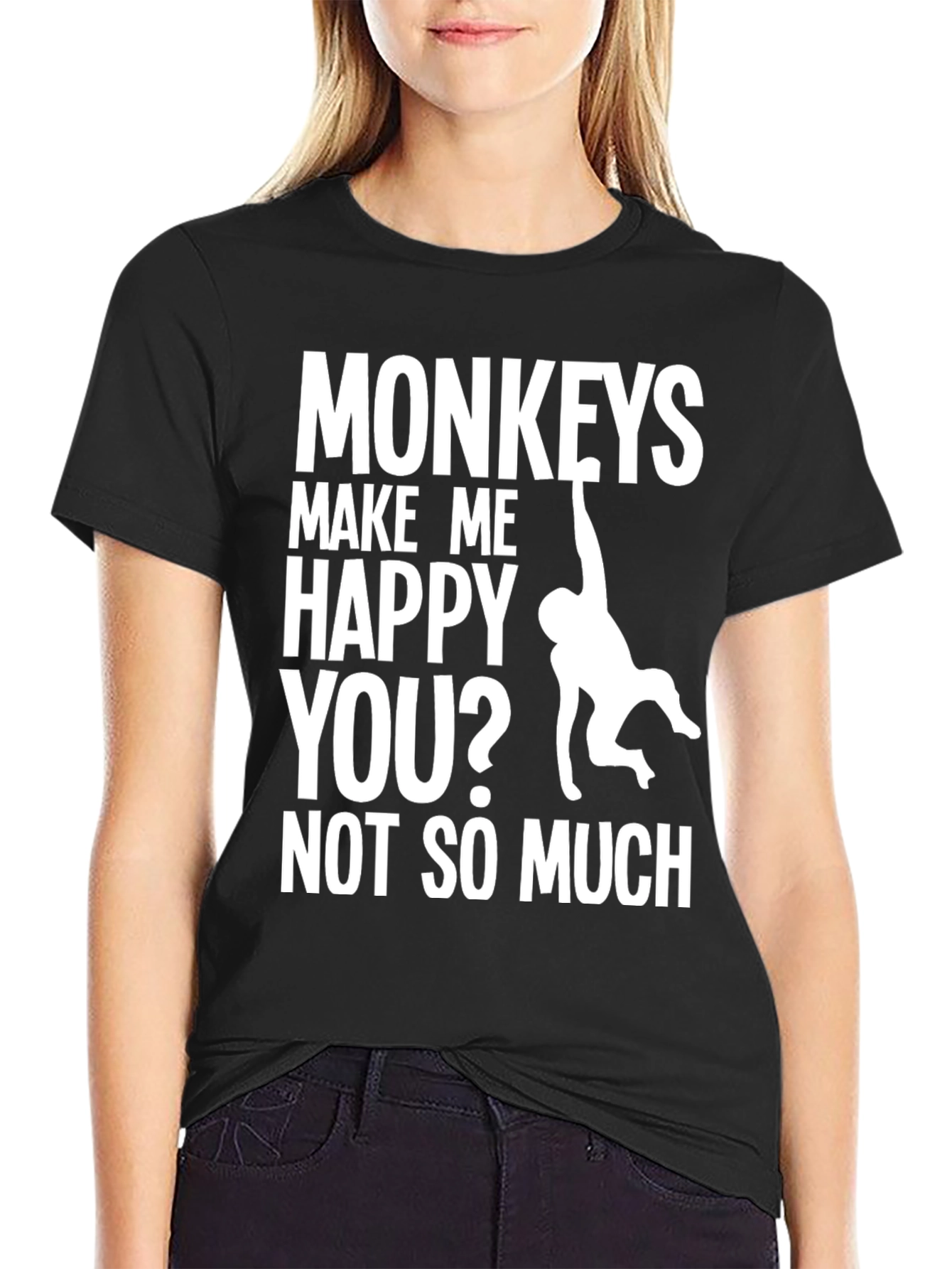 Funny Monkey T-Shirt - Makes Me Happy Humor Tee
