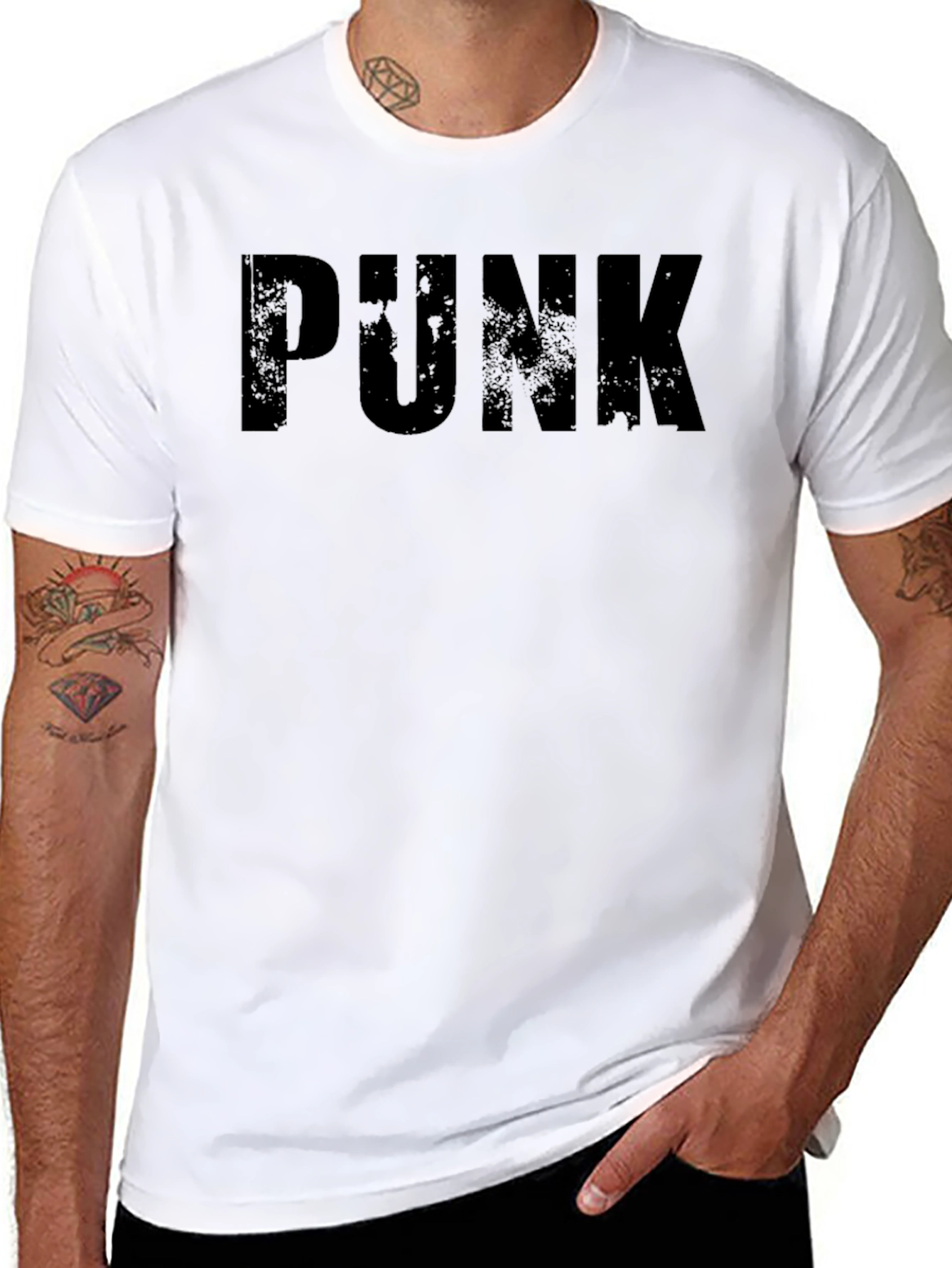Black PUNK Graphic Tee - Edgy Style