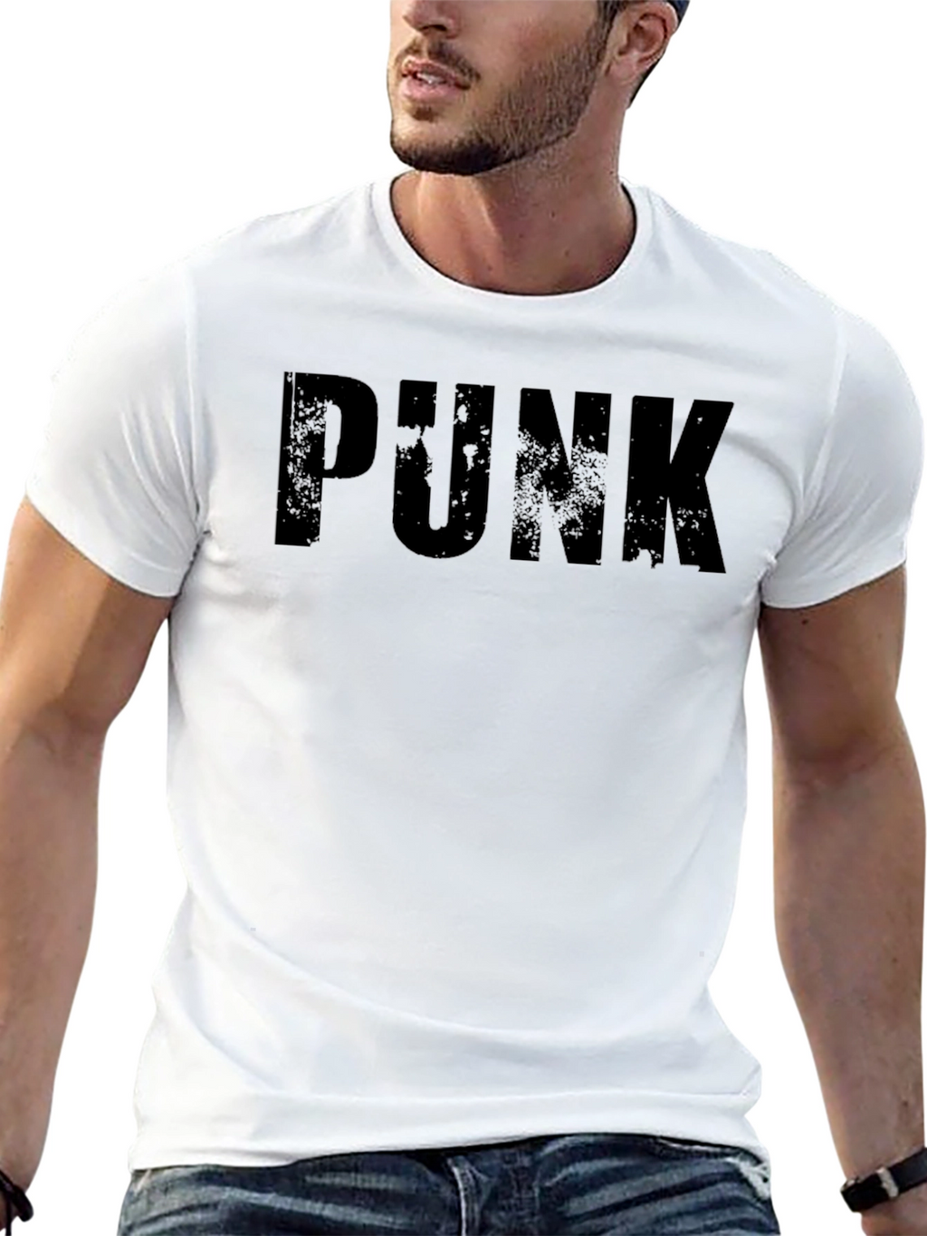 Black PUNK Graphic Tee - Edgy Style