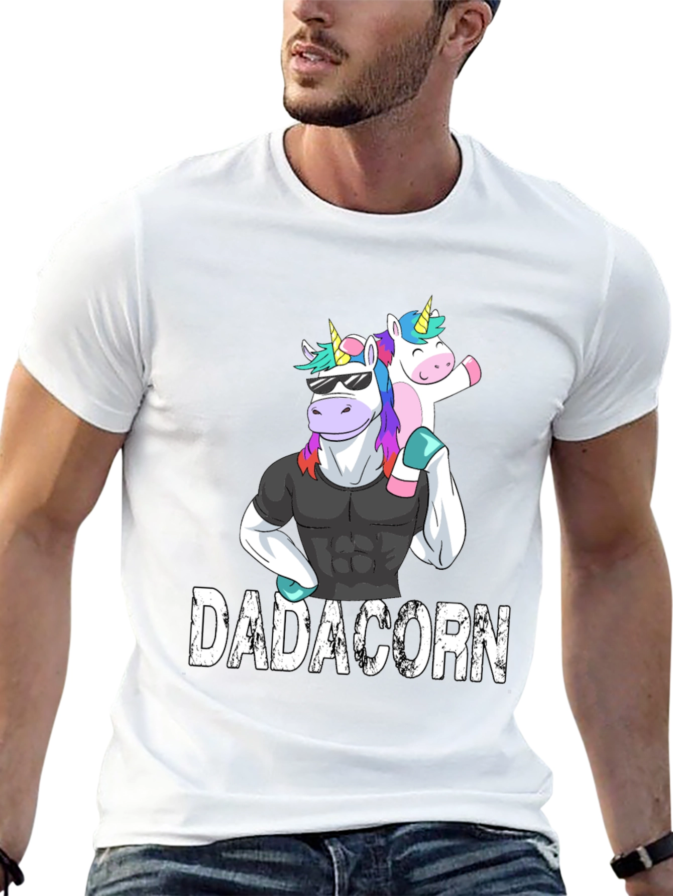 Dadacorn T-Shirt - Strong Unicorn Dad Tee