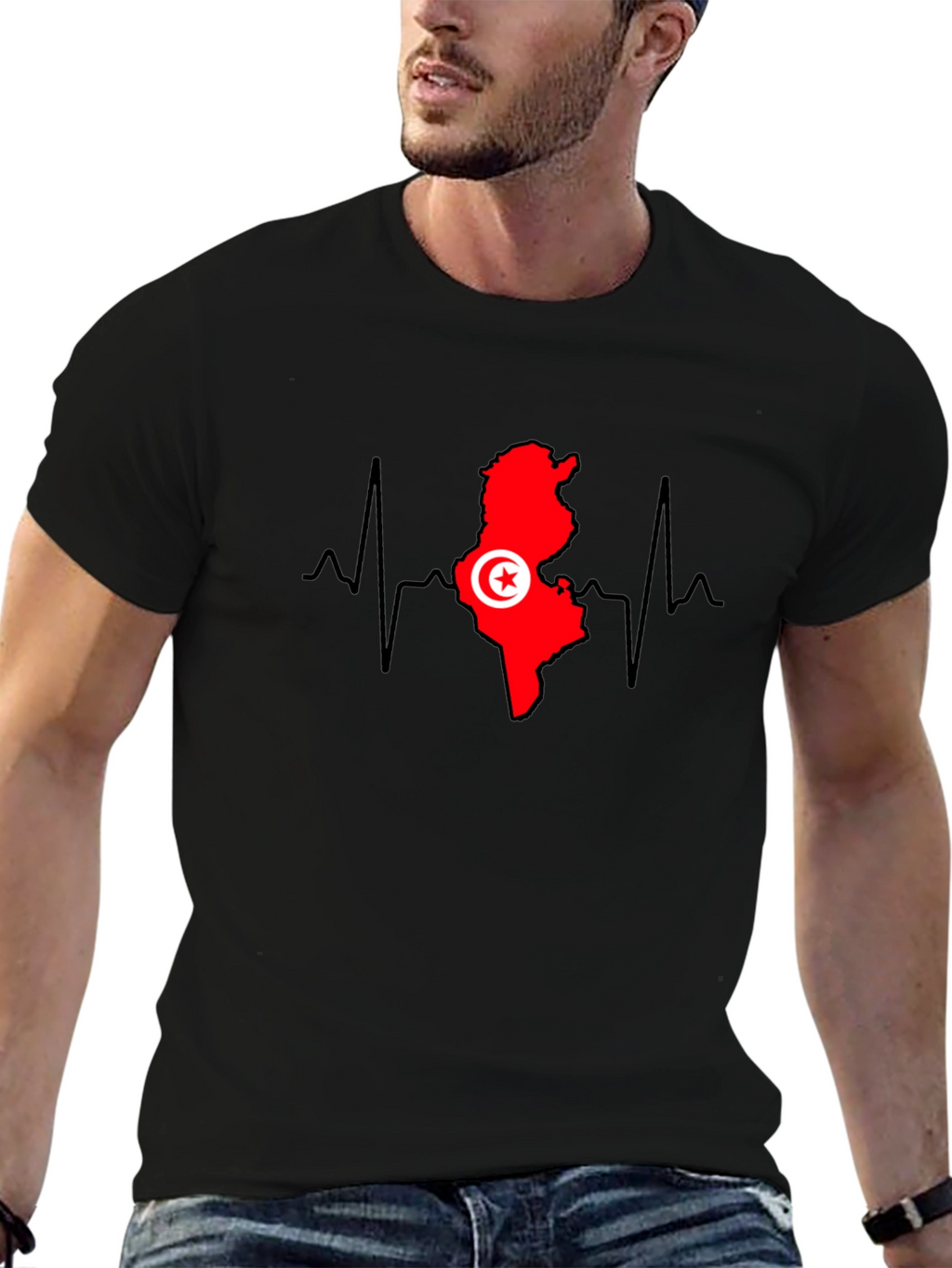 Tunisia Heartbeat T-Shirt - Tunisian Pride Tee