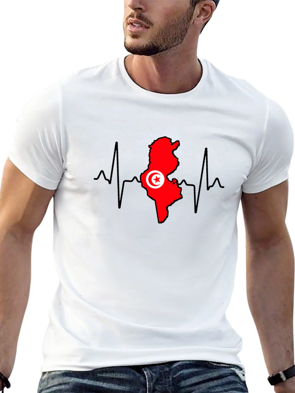Tunisia Heartbeat T-Shirt - Tunisian Pride Tee