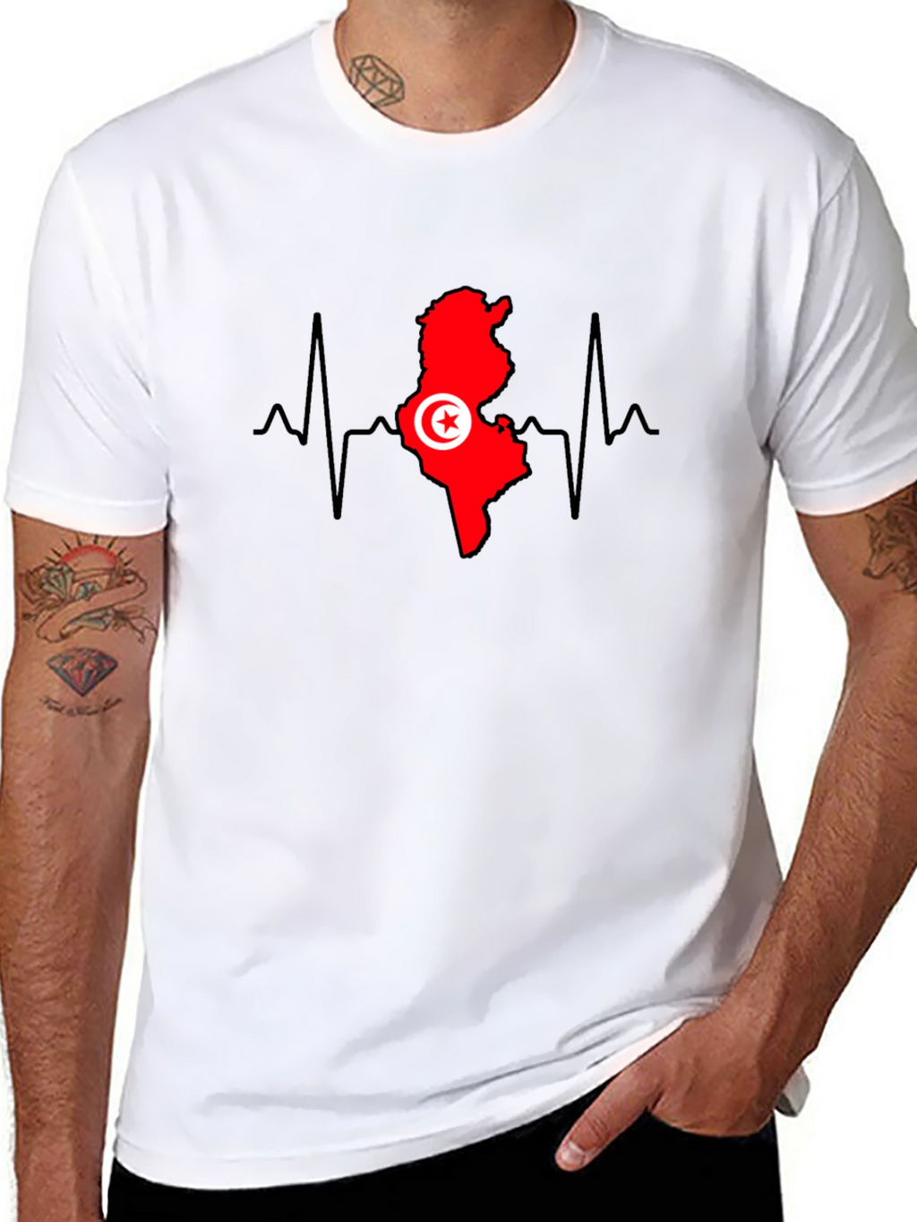 Tunisia Heartbeat T-Shirt - Tunisian Pride Tee