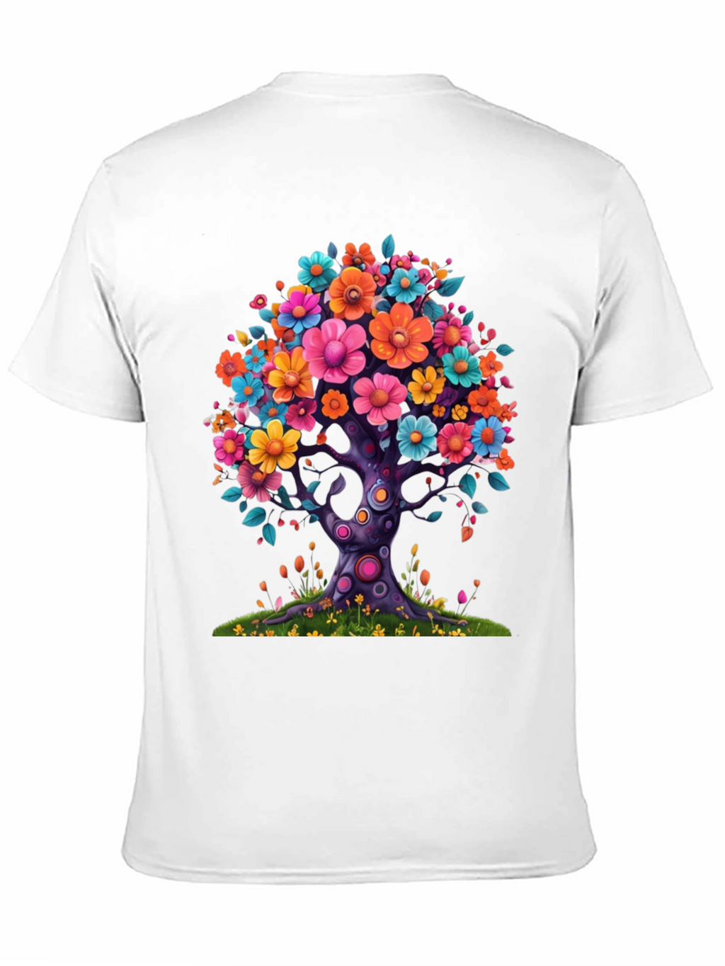 Floral Tree Graphic Black T-Shirt