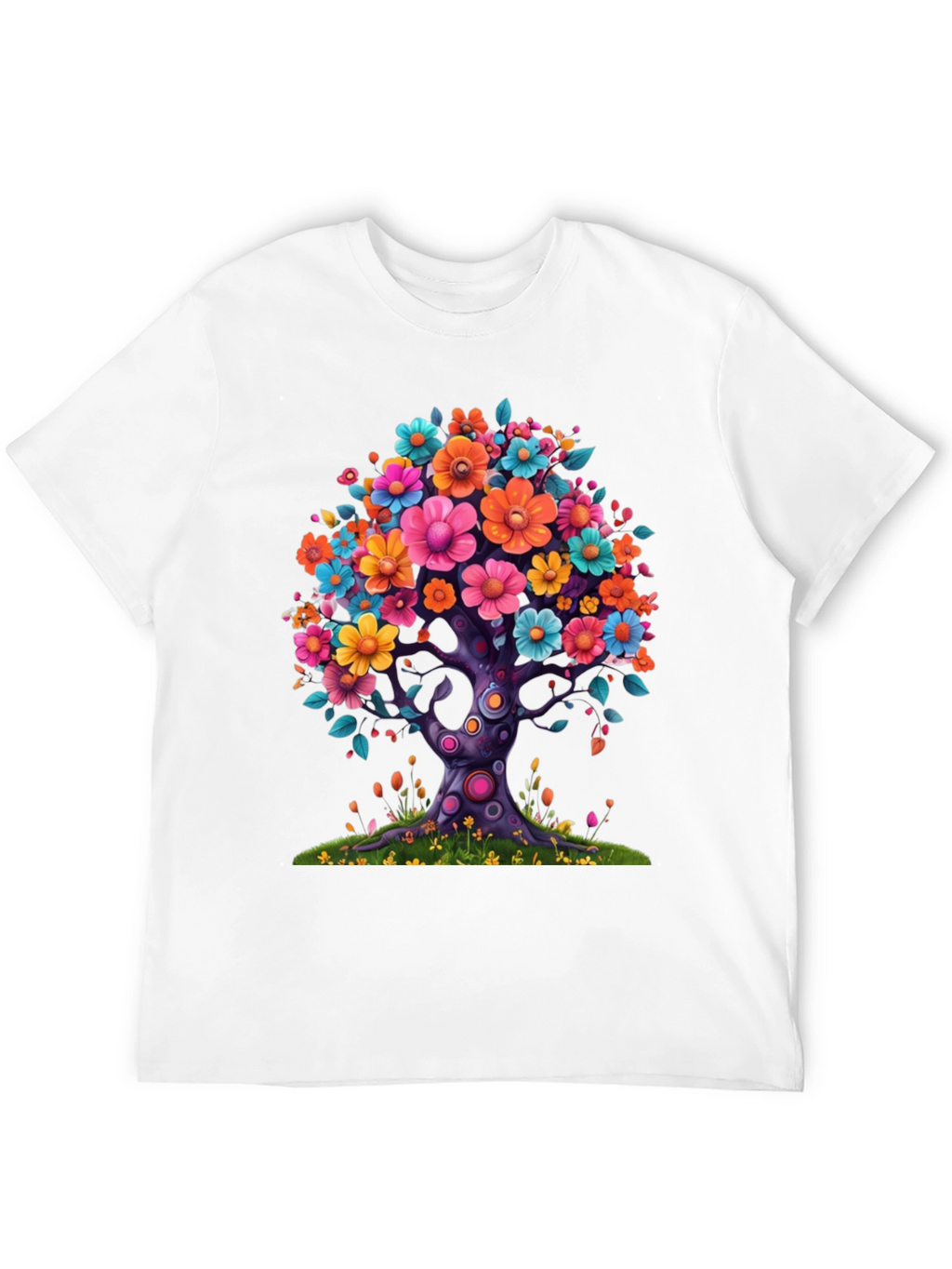 Floral Tree Graphic Black T-Shirt