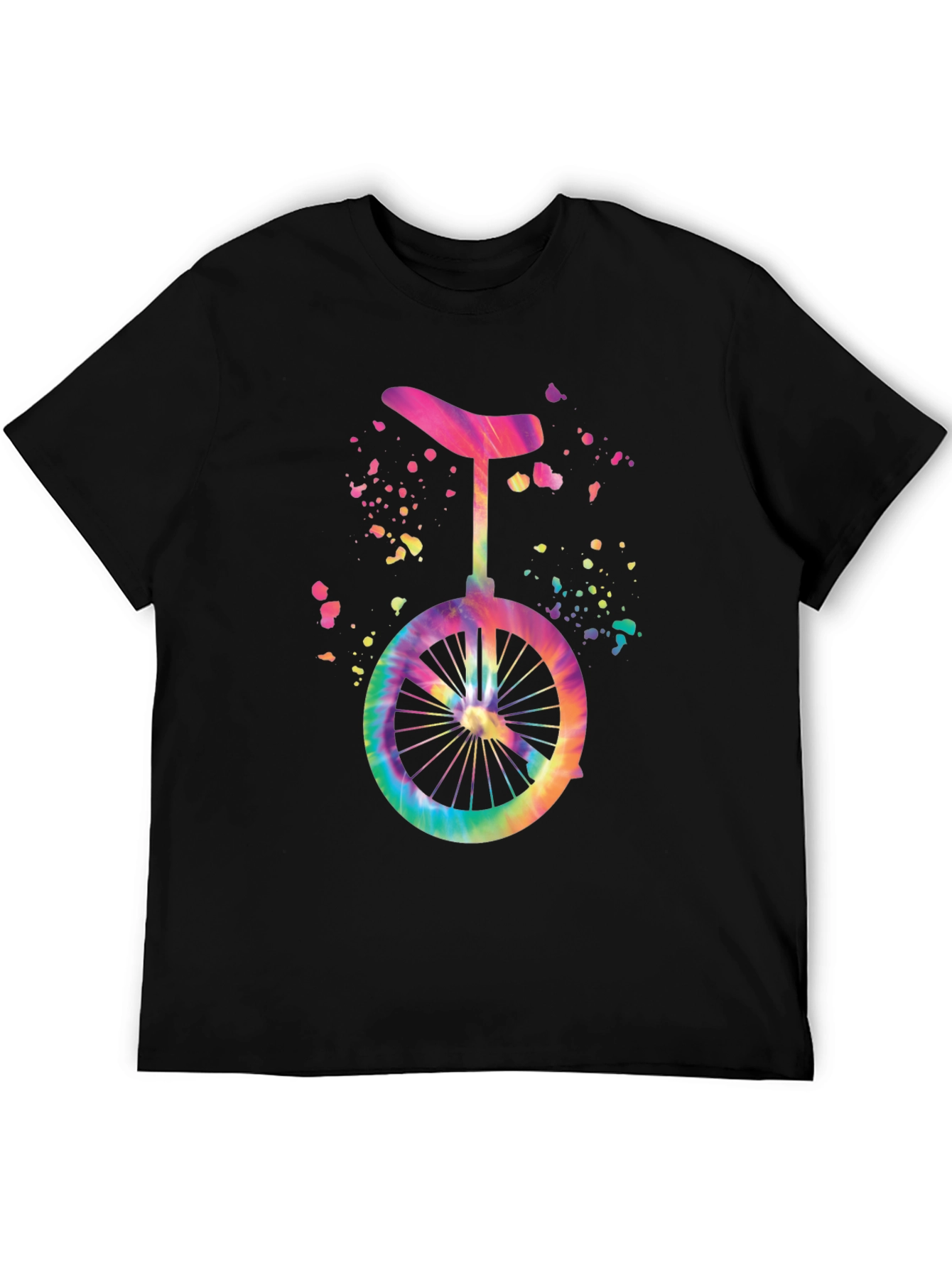 Tie Dye Unicycle Graphic Tee - Unique & Fun!