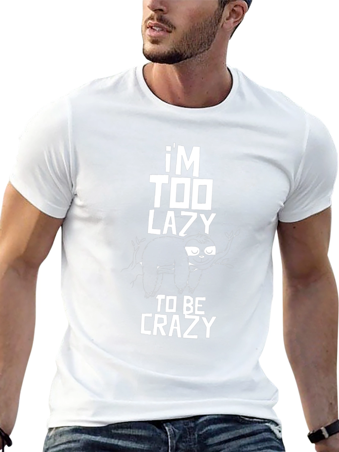 Lazy Sloth Graphic T-Shirt - Funny Relaxed Style