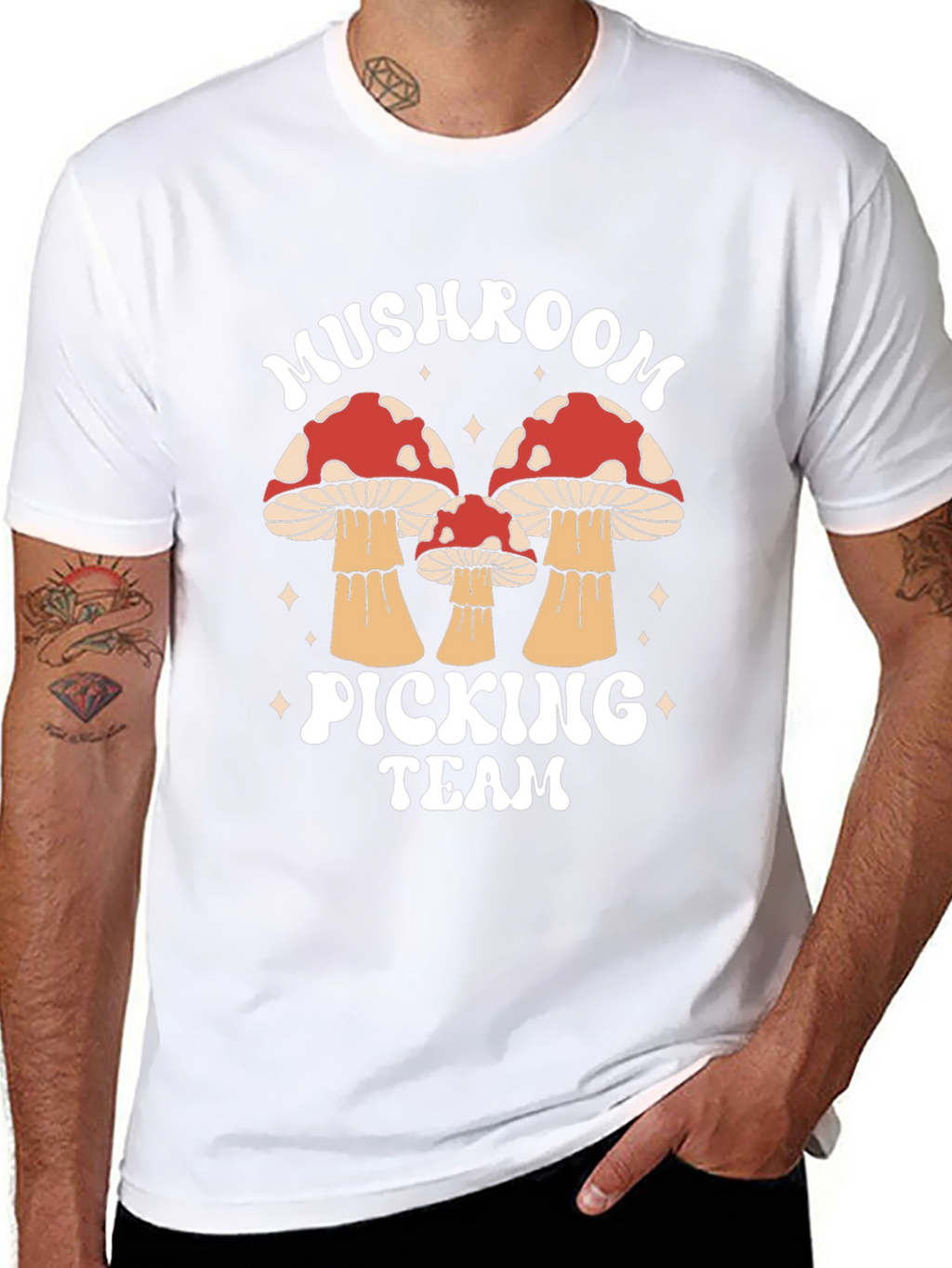 Mushroom Picking Team Graphic T-Shirt