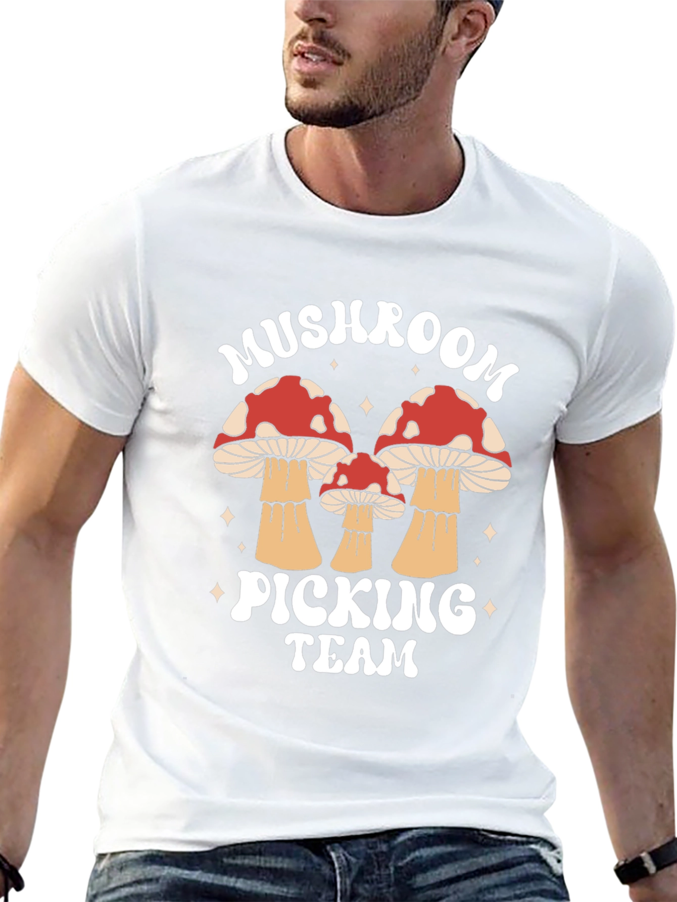 Mushroom Picking Team Graphic T-Shirt