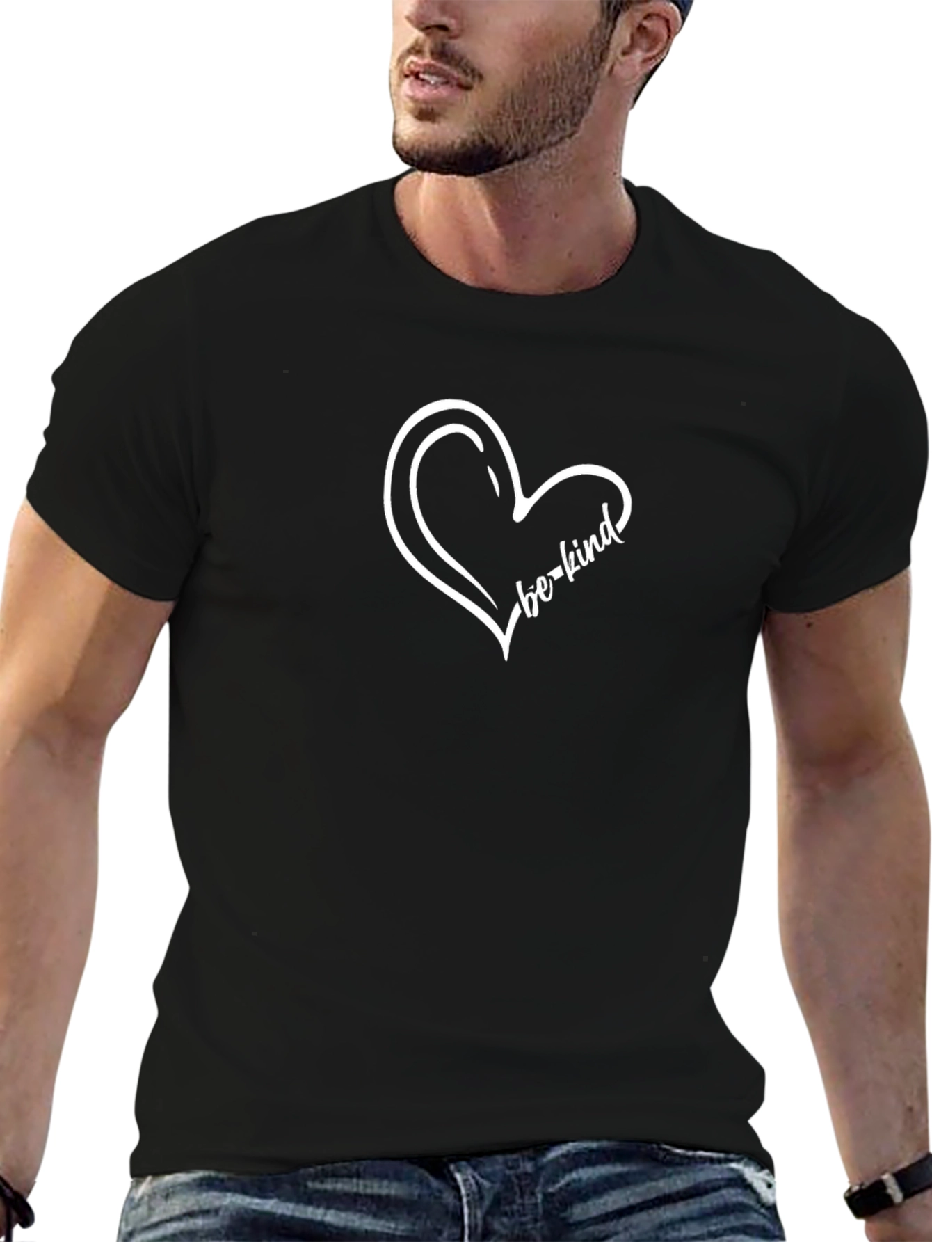 Be Kind Heart Graphic Tee - Black Unisex Shirt