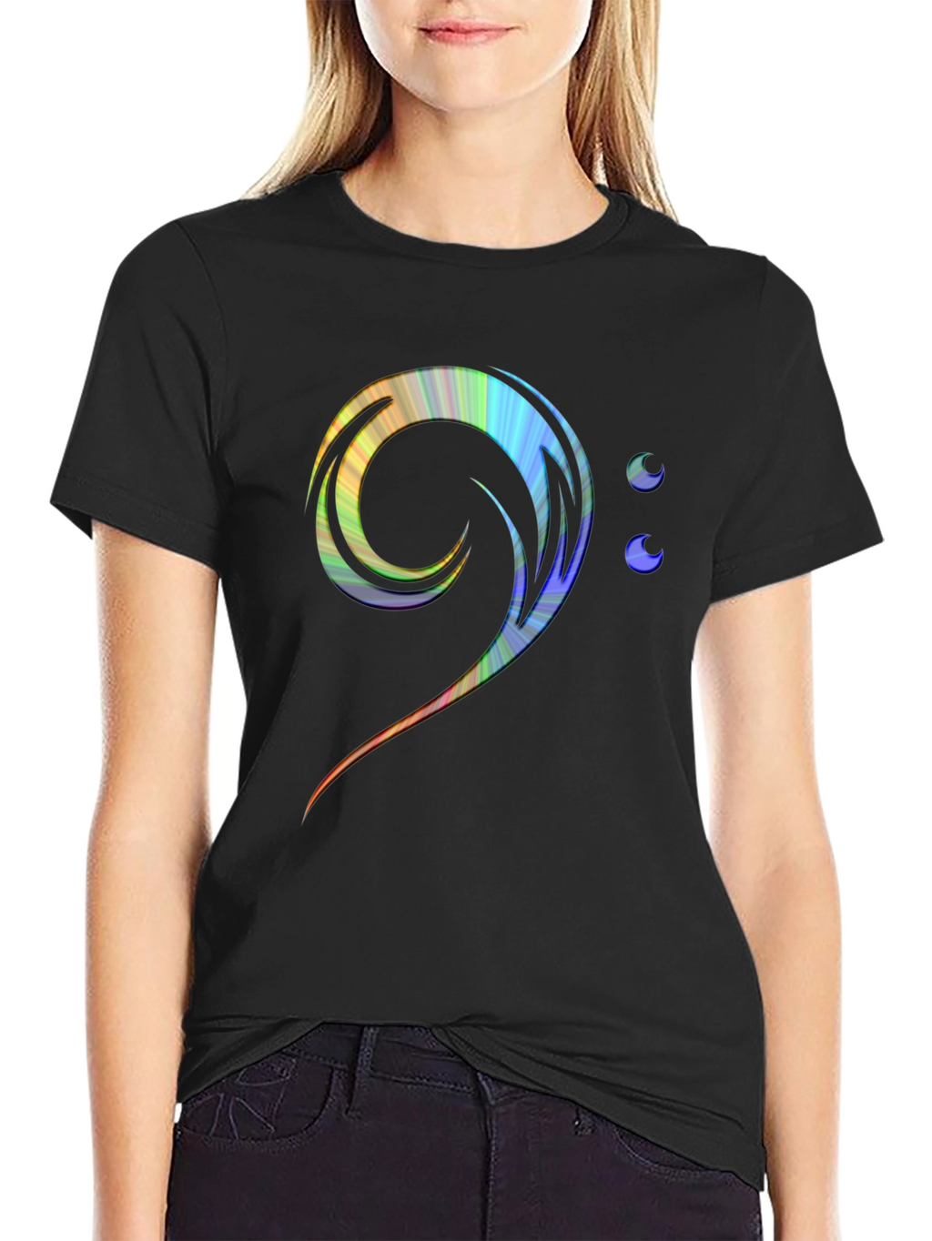 Bass Clef Rainbow T-Shirt - Music Lover Tee