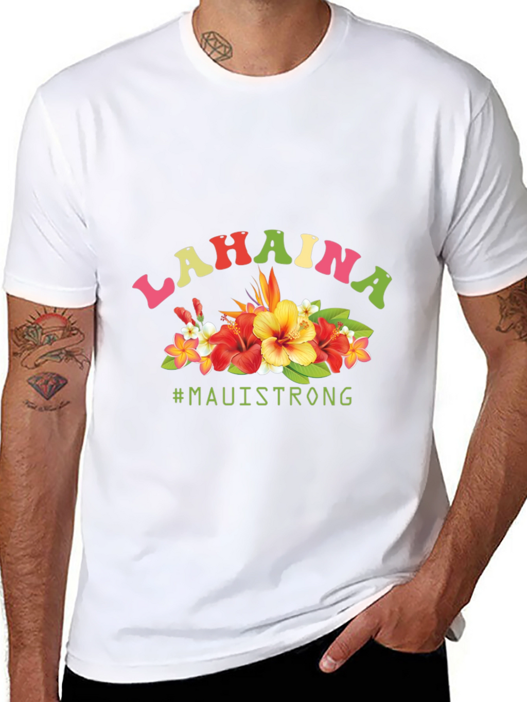 Lahaina Maui Strong Floral Graphic Tee