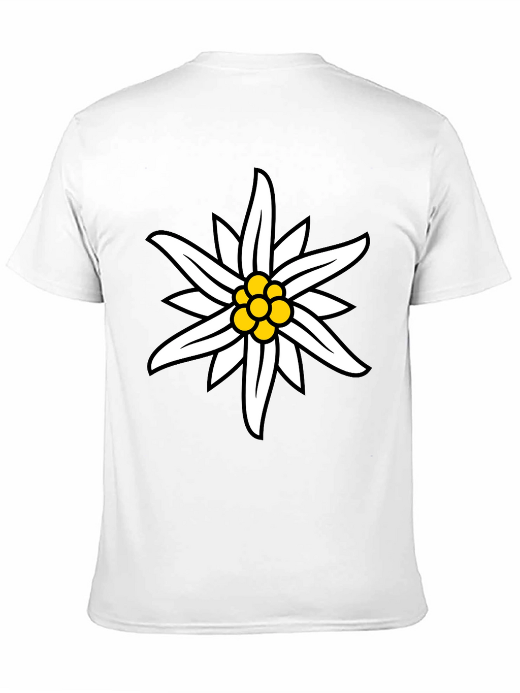 Edelweiss Flower Graphic Black T-Shirt