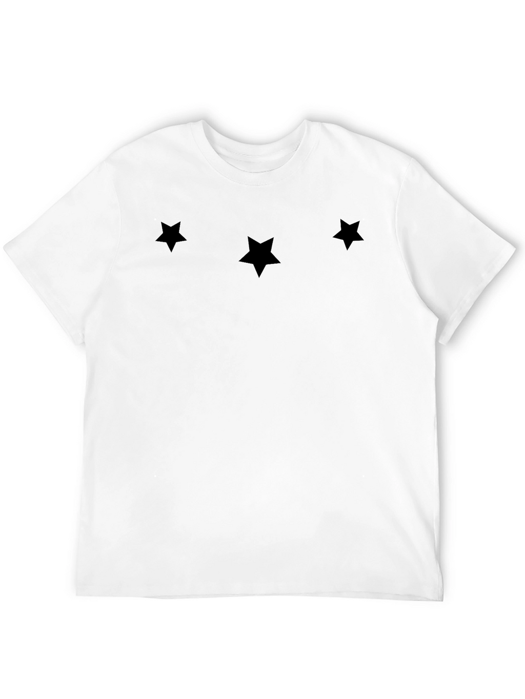 Mens Black Star Print Crew Neck T-Shirt