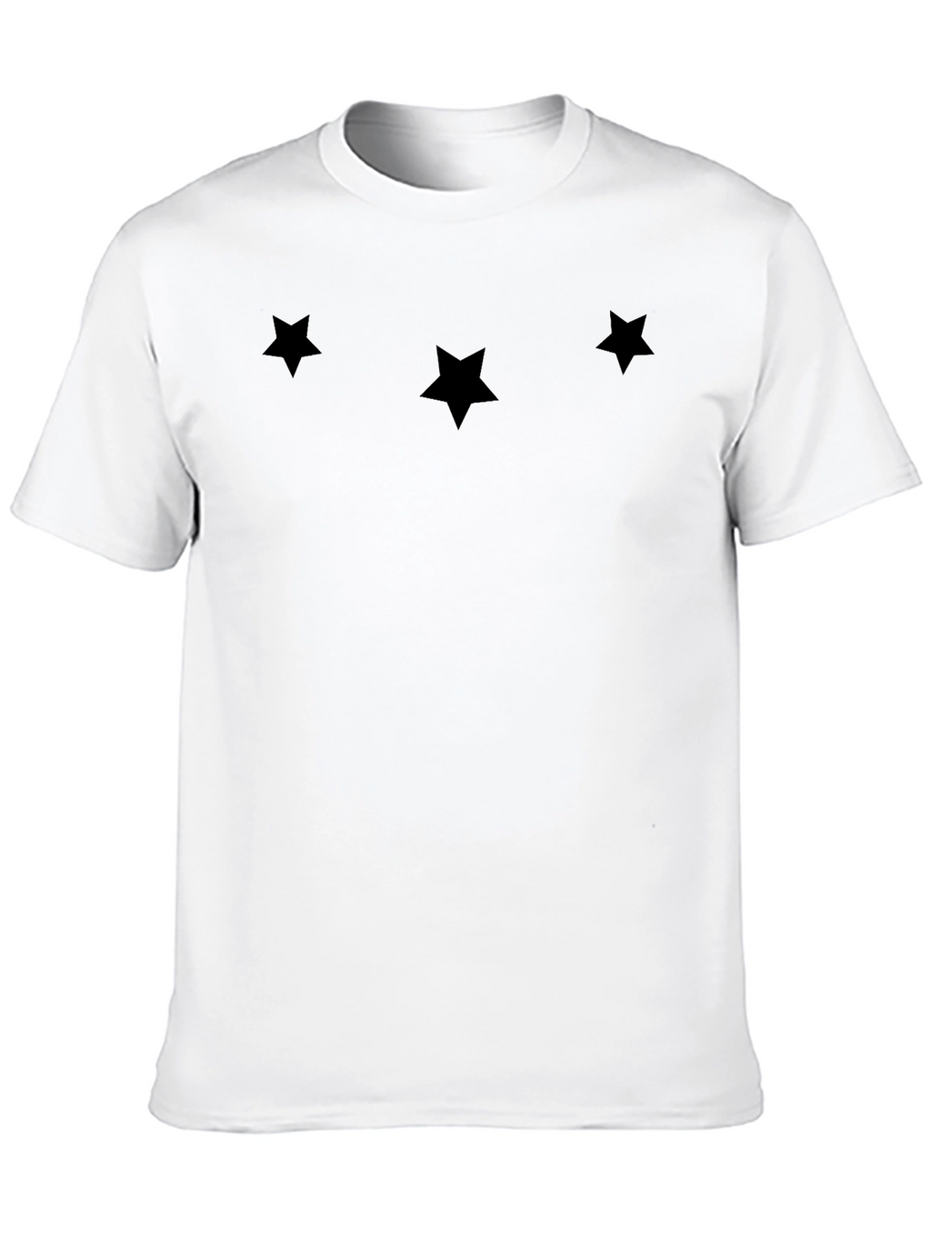 Mens Black Star Print Crew Neck T-Shirt