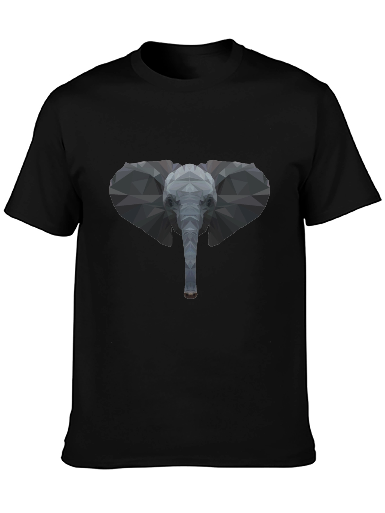 Geometric Elephant Graphic Tee - Stylish Black T-Shirt