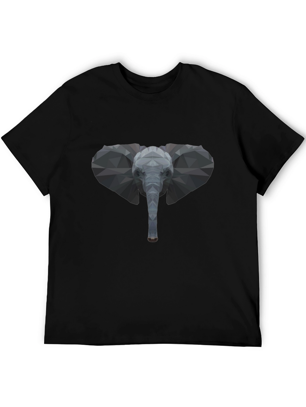 Geometric Elephant Graphic Tee - Stylish Black T-Shirt