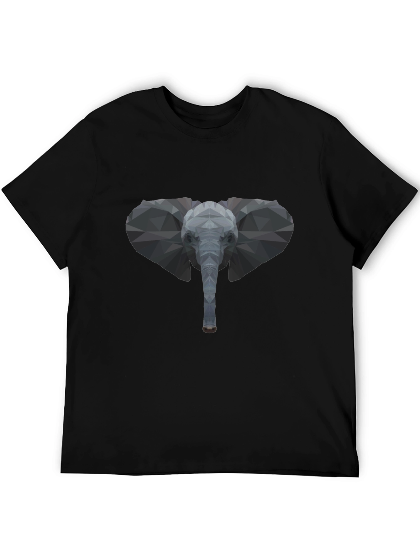 Geometric Elephant Graphic Tee - Stylish Black T-Shirt