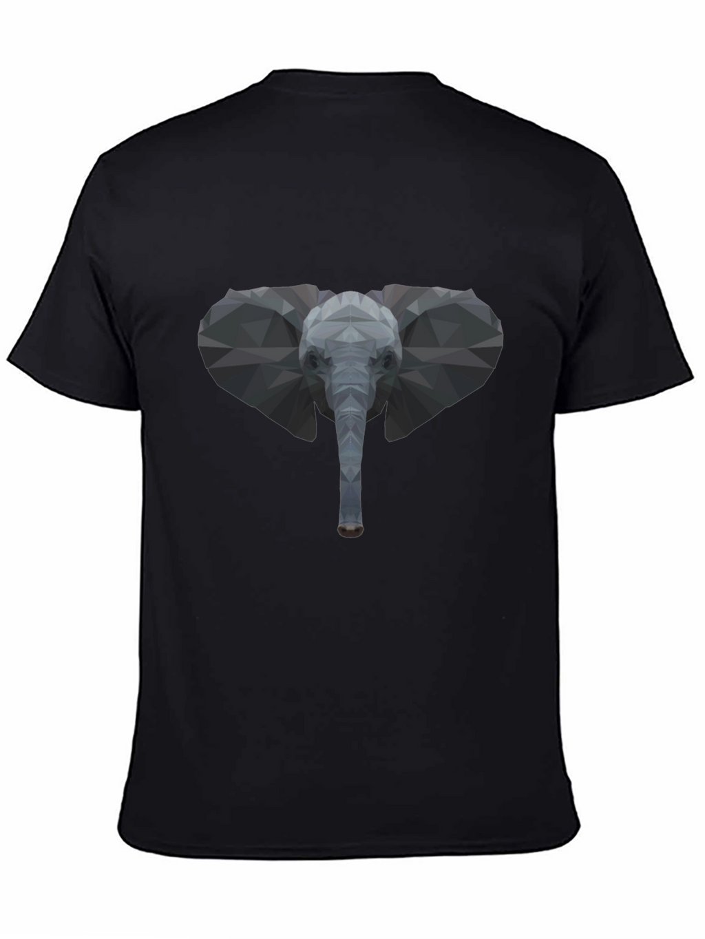 Geometric Elephant Graphic Tee - Stylish Black T-Shirt