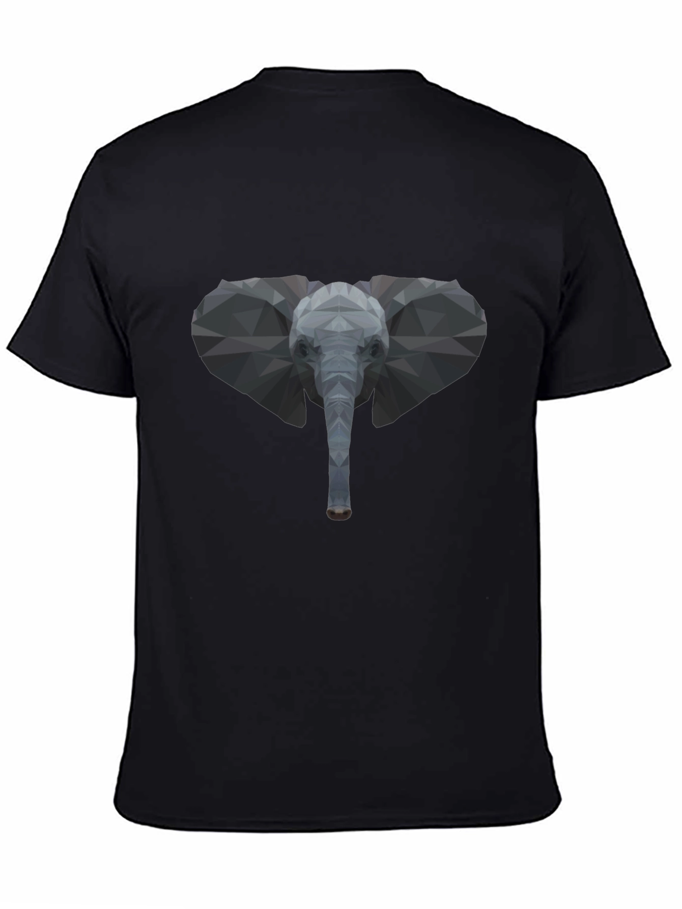 Geometric Elephant Graphic Tee - Stylish Black T-Shirt