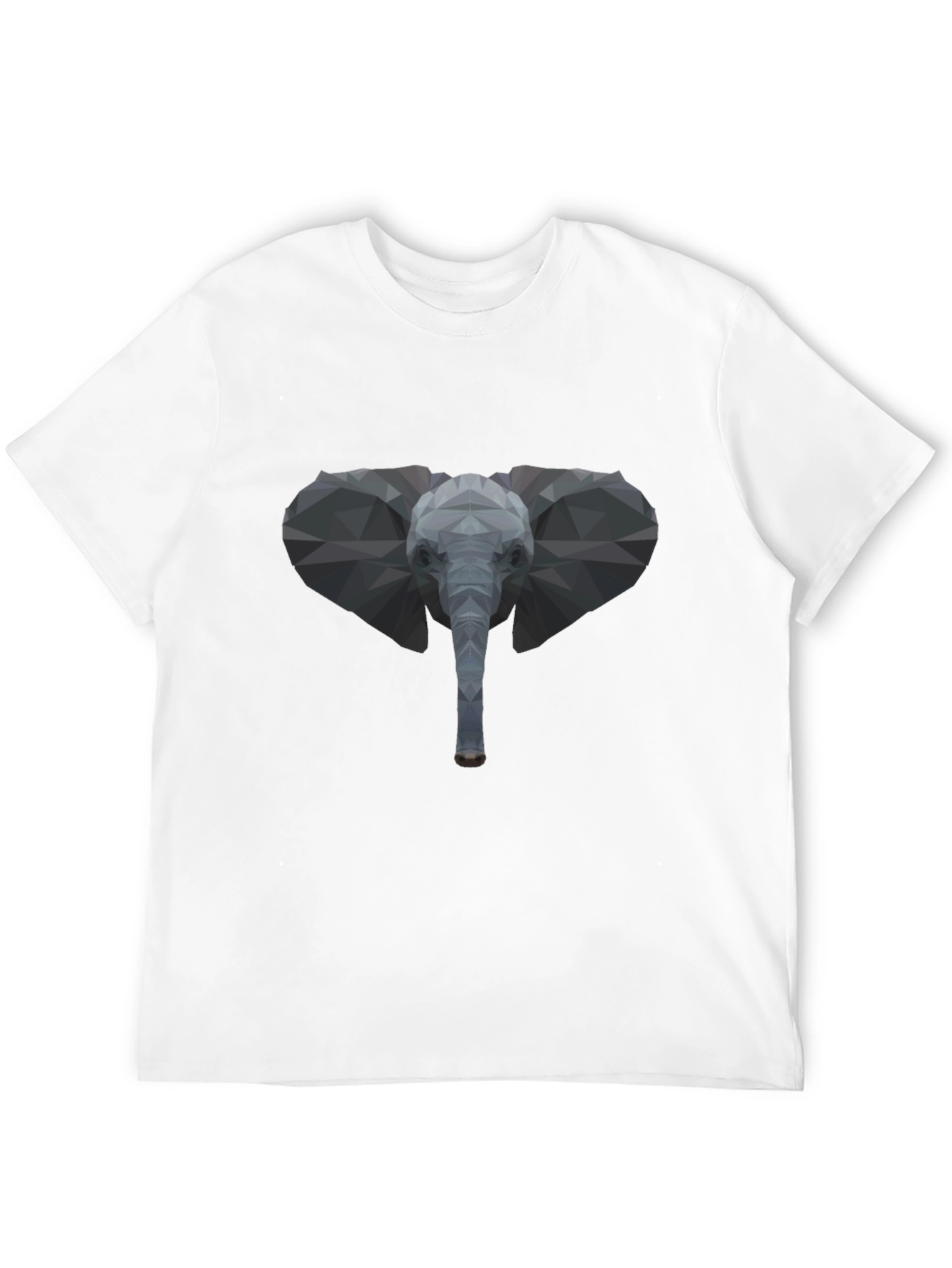 Geometric Elephant Graphic Tee - Stylish Black T-Shirt