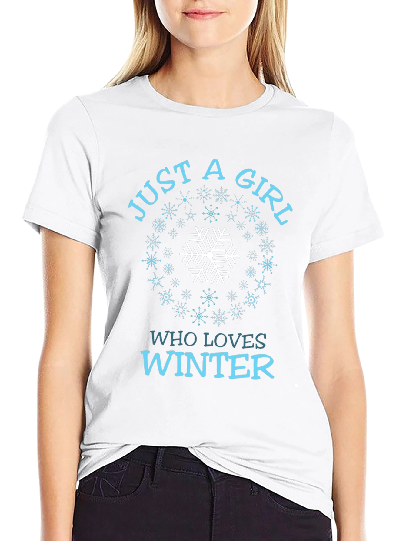Just A Girl Who Loves Winter Snowflake T-Shirt