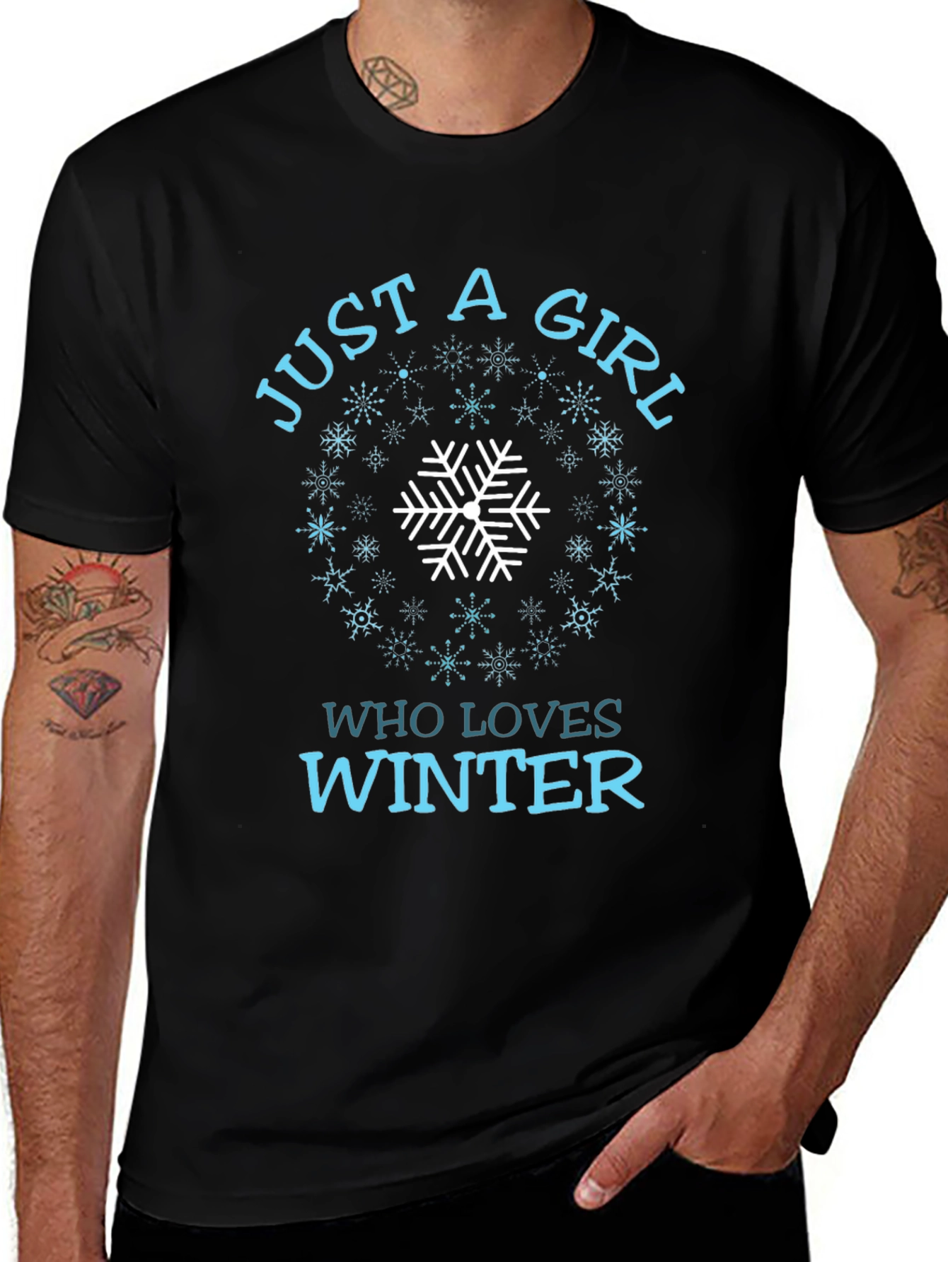 Just A Girl Who Loves Winter Snowflake T-Shirt