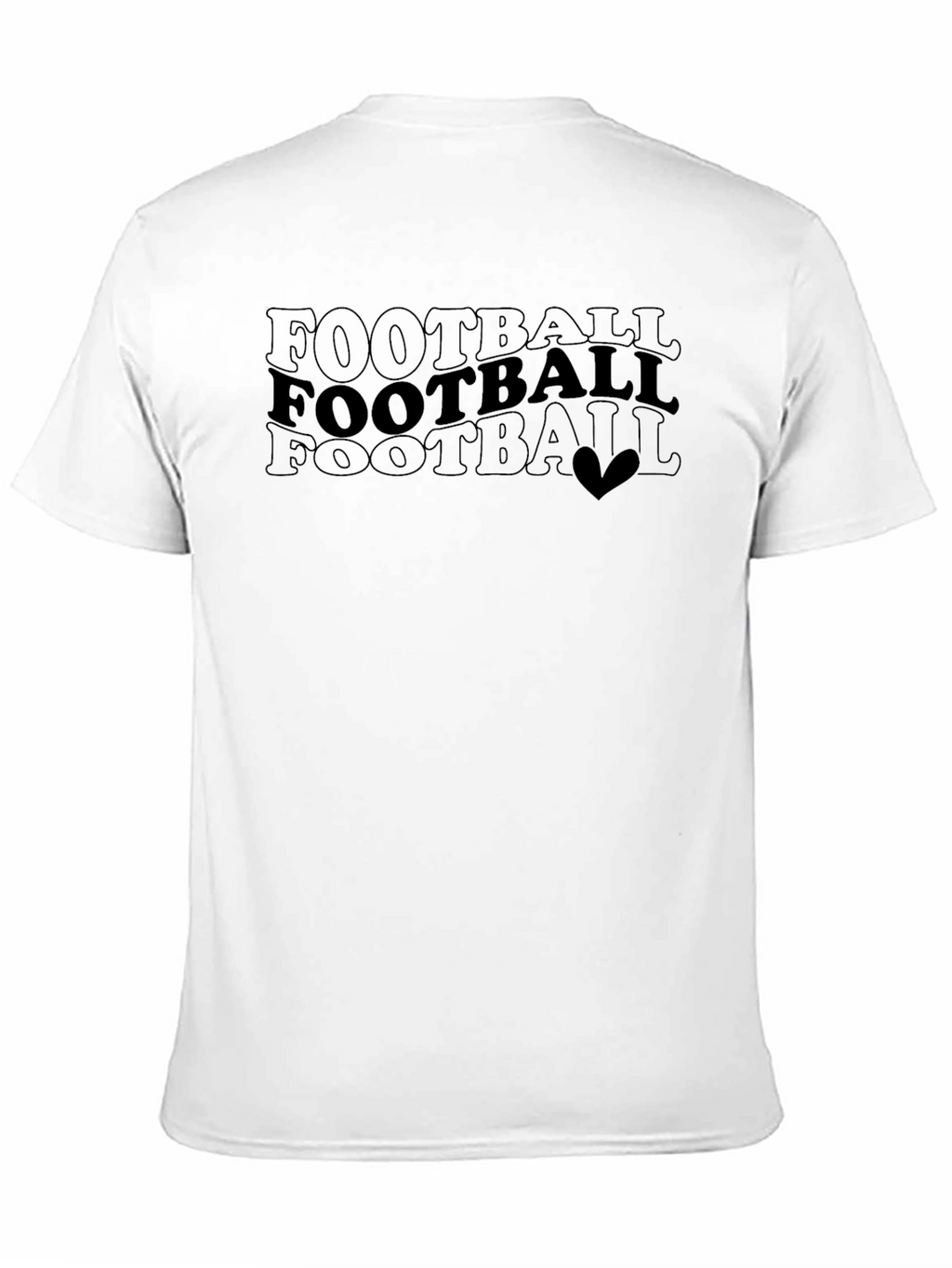 Football Love T-Shirt - Black Casual Tee