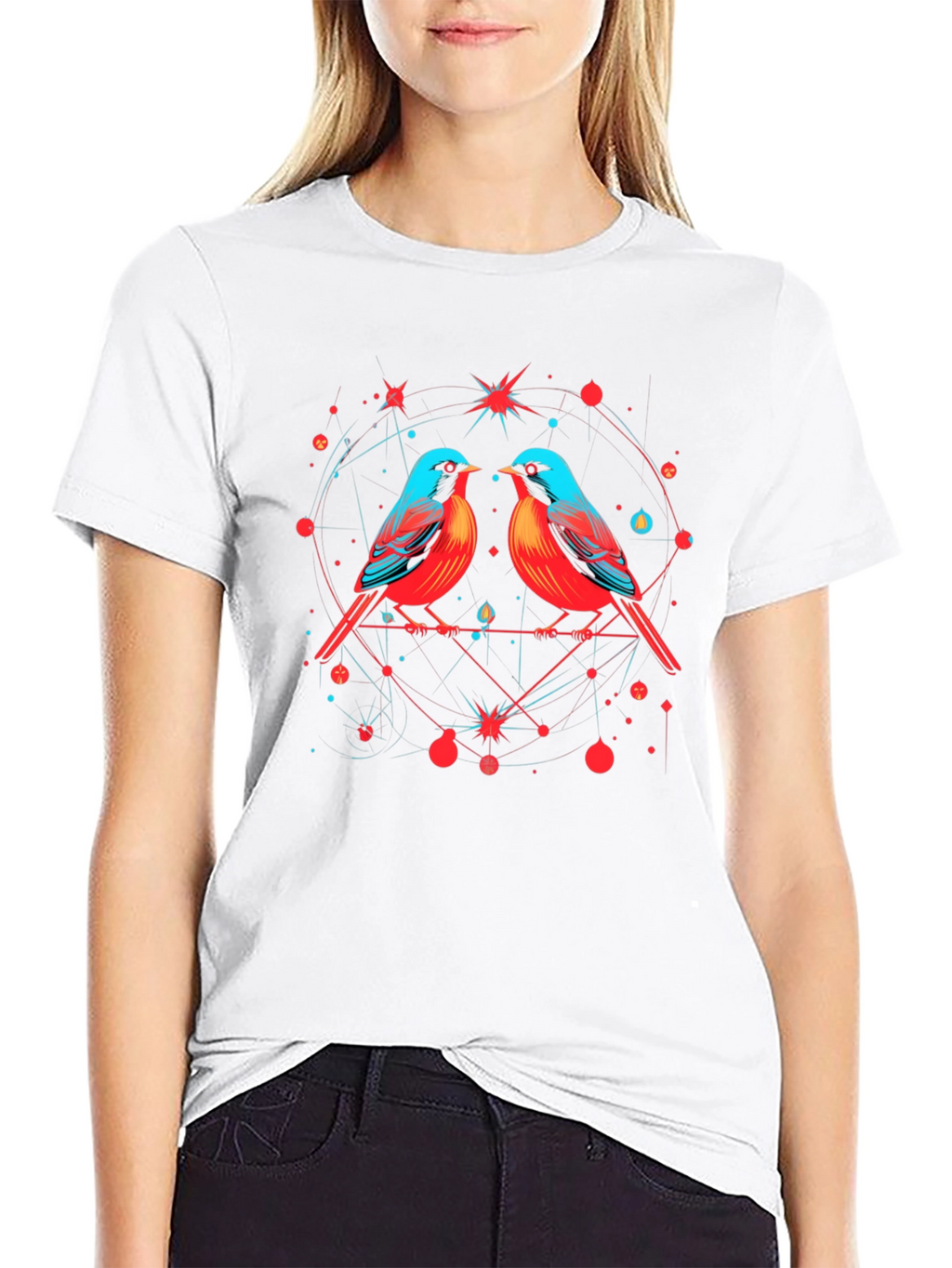 Birds in Love Graphic Tee - Black