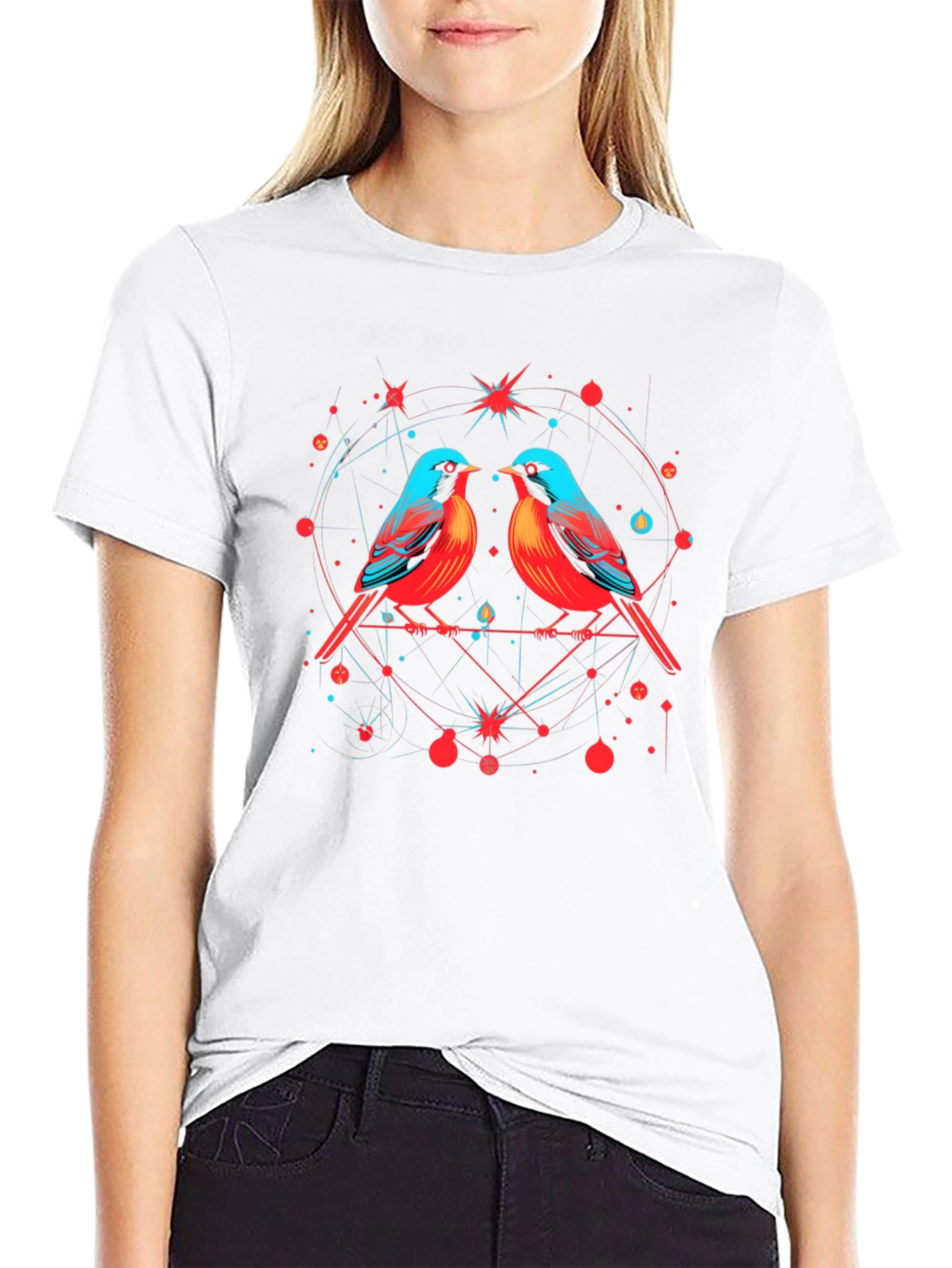Birds in Love Graphic Tee - Black