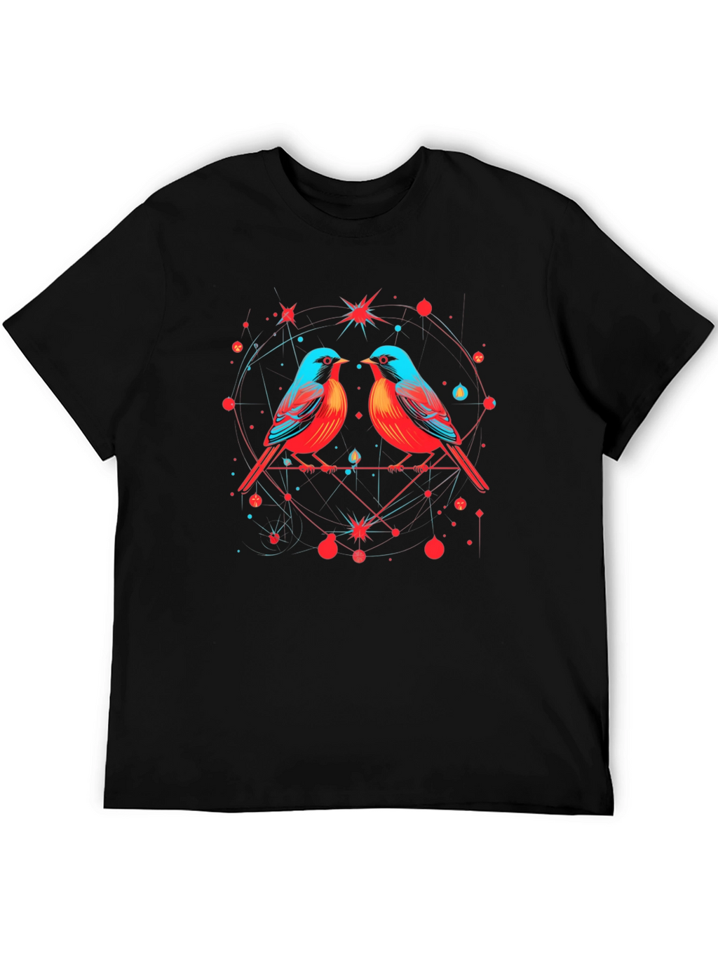 Birds in Love Graphic Tee - Black