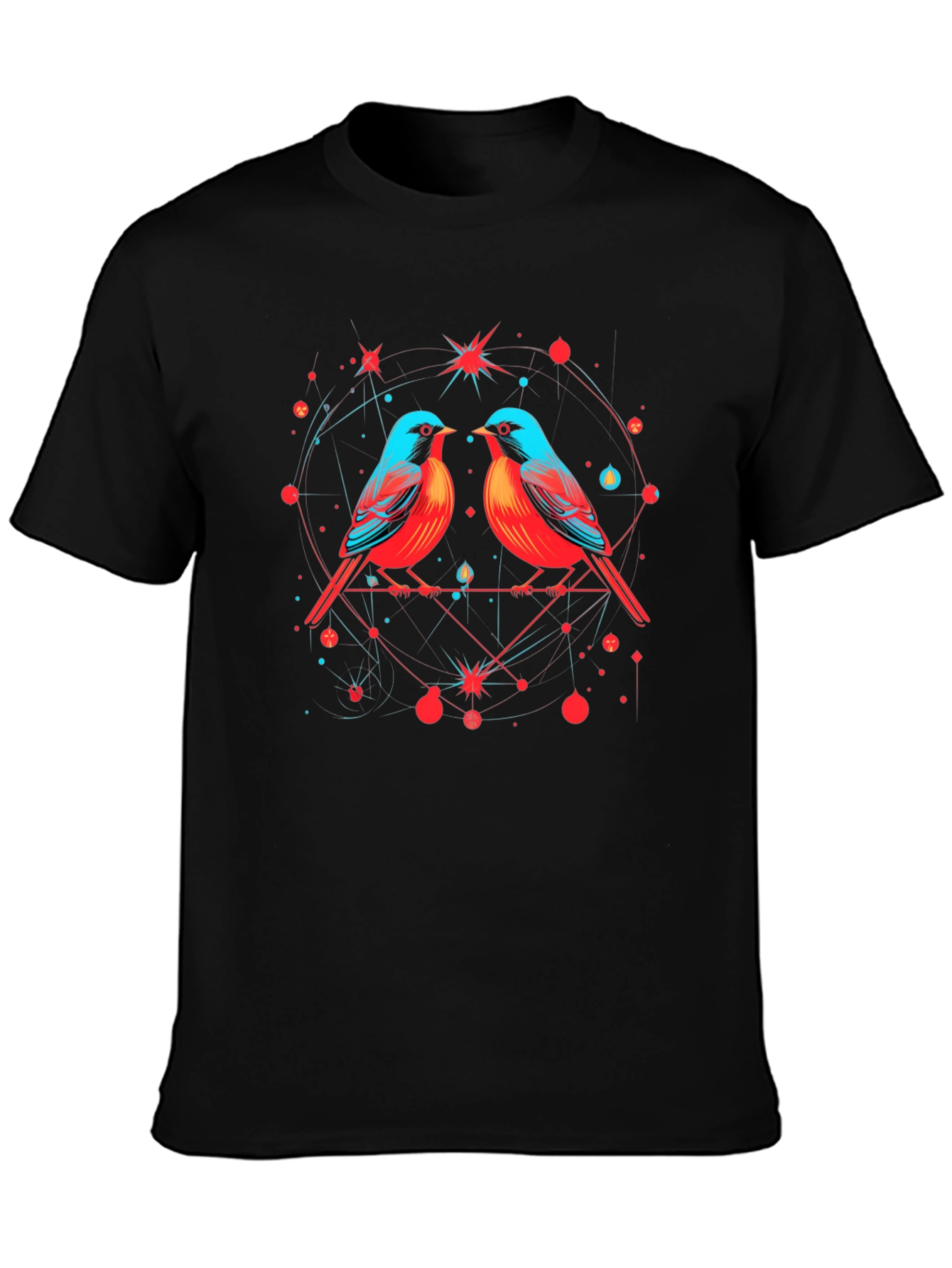 Birds in Love Graphic Tee - Black