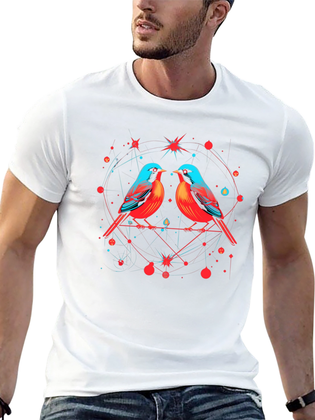 Birds in Love Graphic Tee - Black