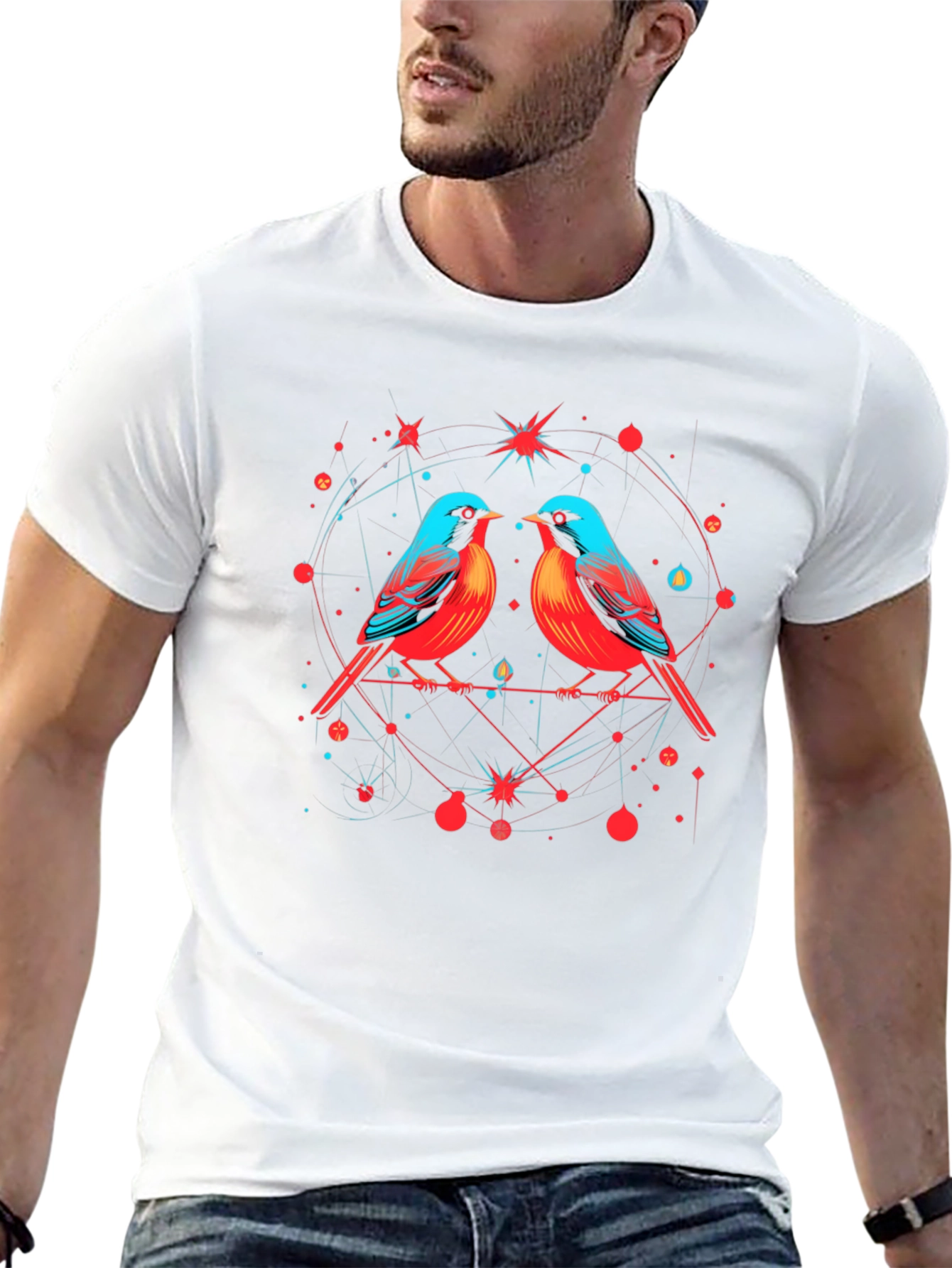 Birds in Love Graphic Tee - Black