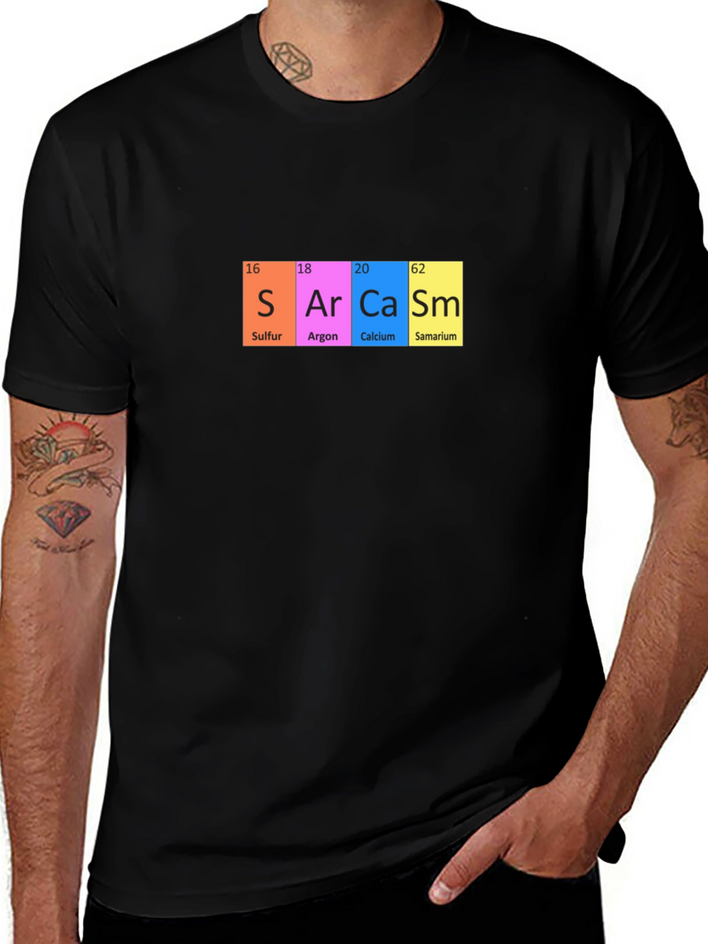 Sarcasm Periodic Table Funny Graphic T-Shirt