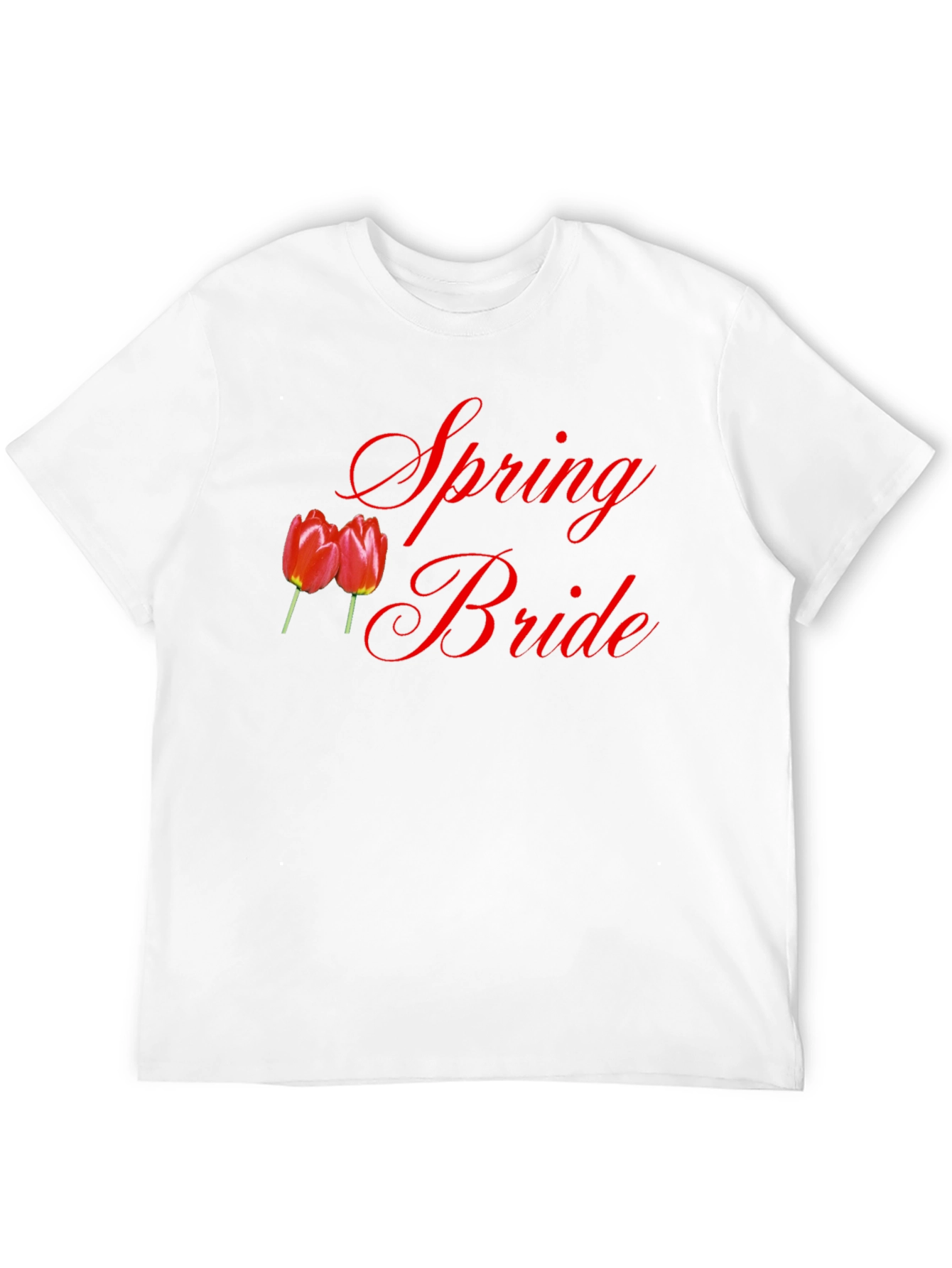 Spring Bride T-Shirt - Red Tulips Design