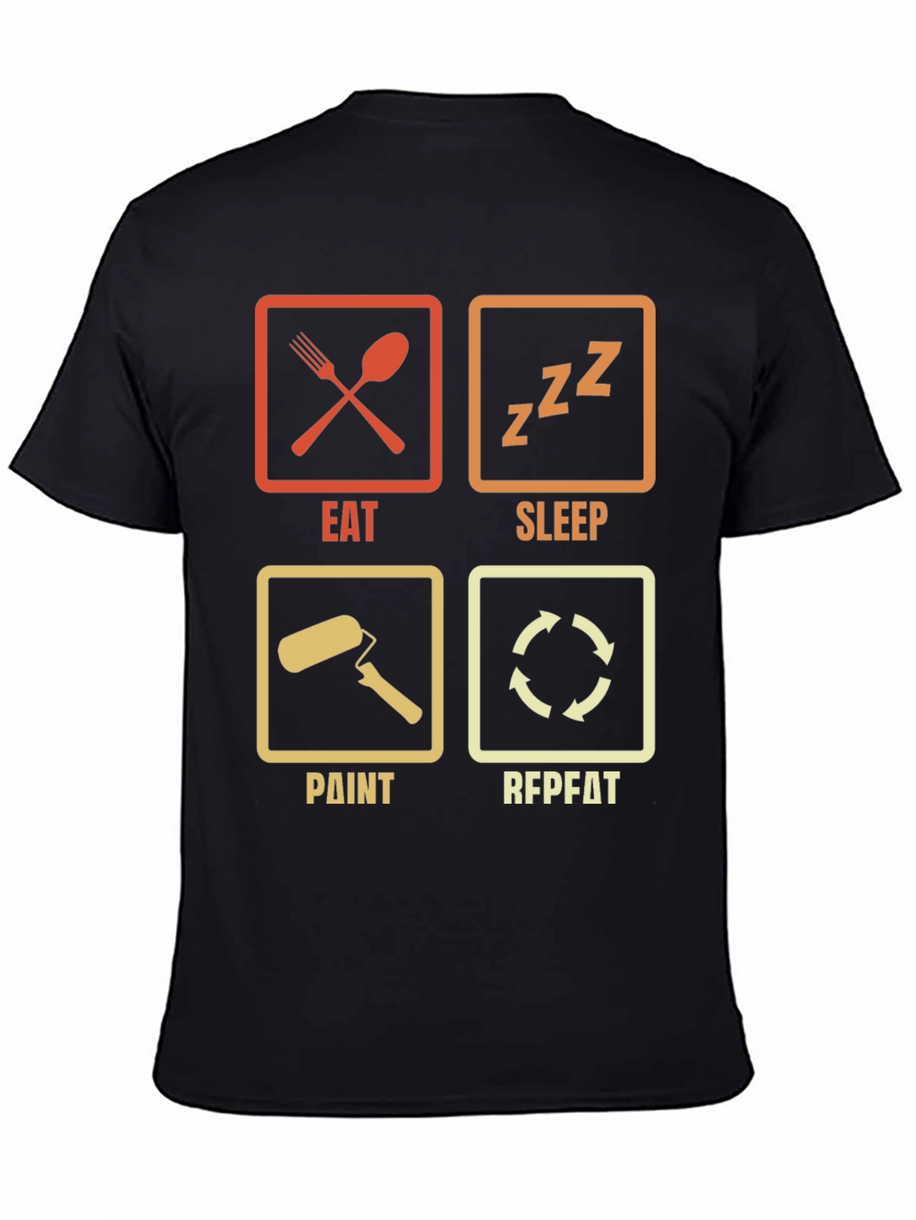 Eat Sleep Paint Repeat Black Graphic Tee