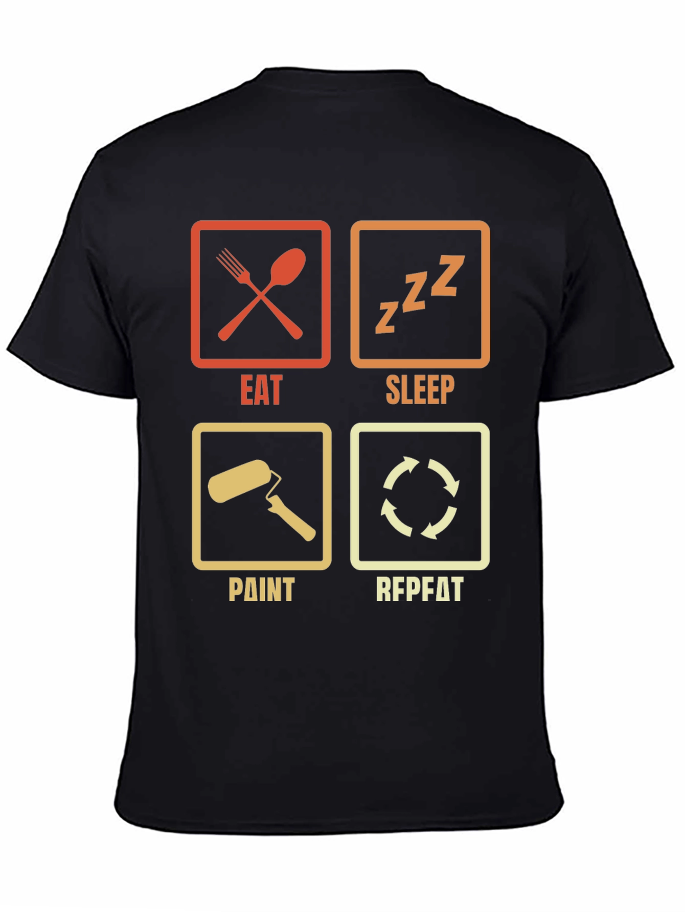 Eat Sleep Paint Repeat Black Graphic Tee