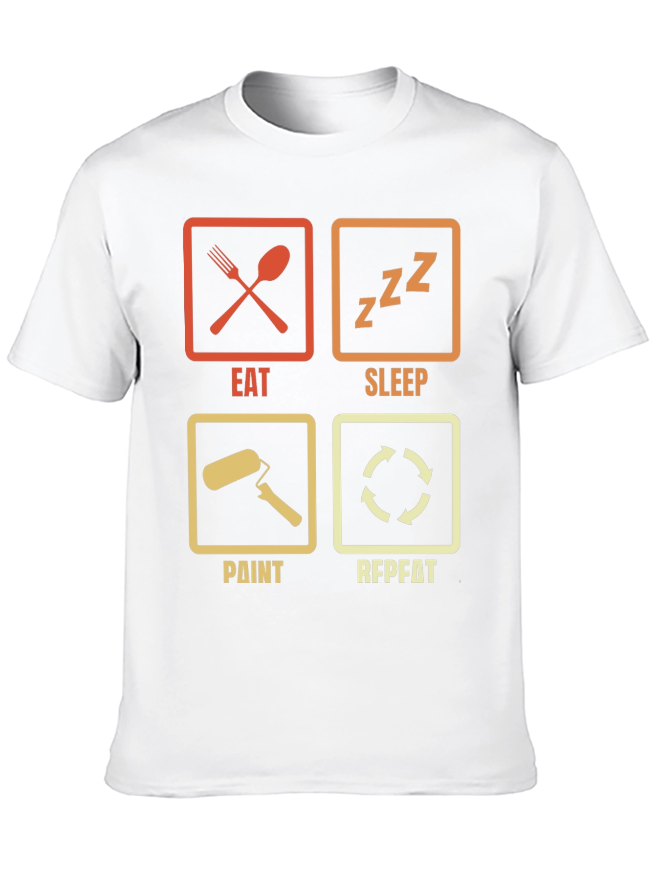 Eat Sleep Paint Repeat Black Graphic Tee